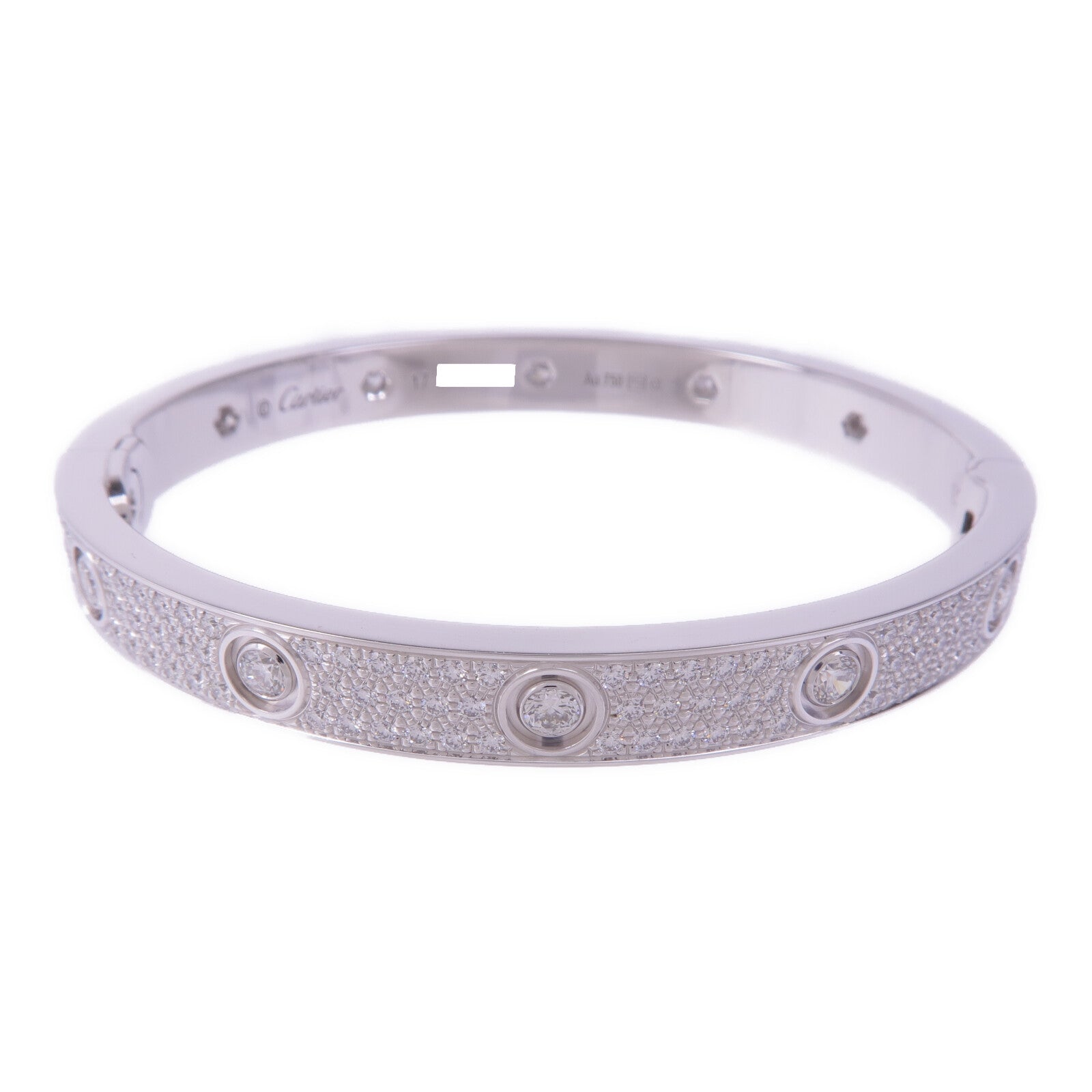 CARTIER 18K白金Love Bracelet Full Diamonds鑽石手鐲Cartier#17