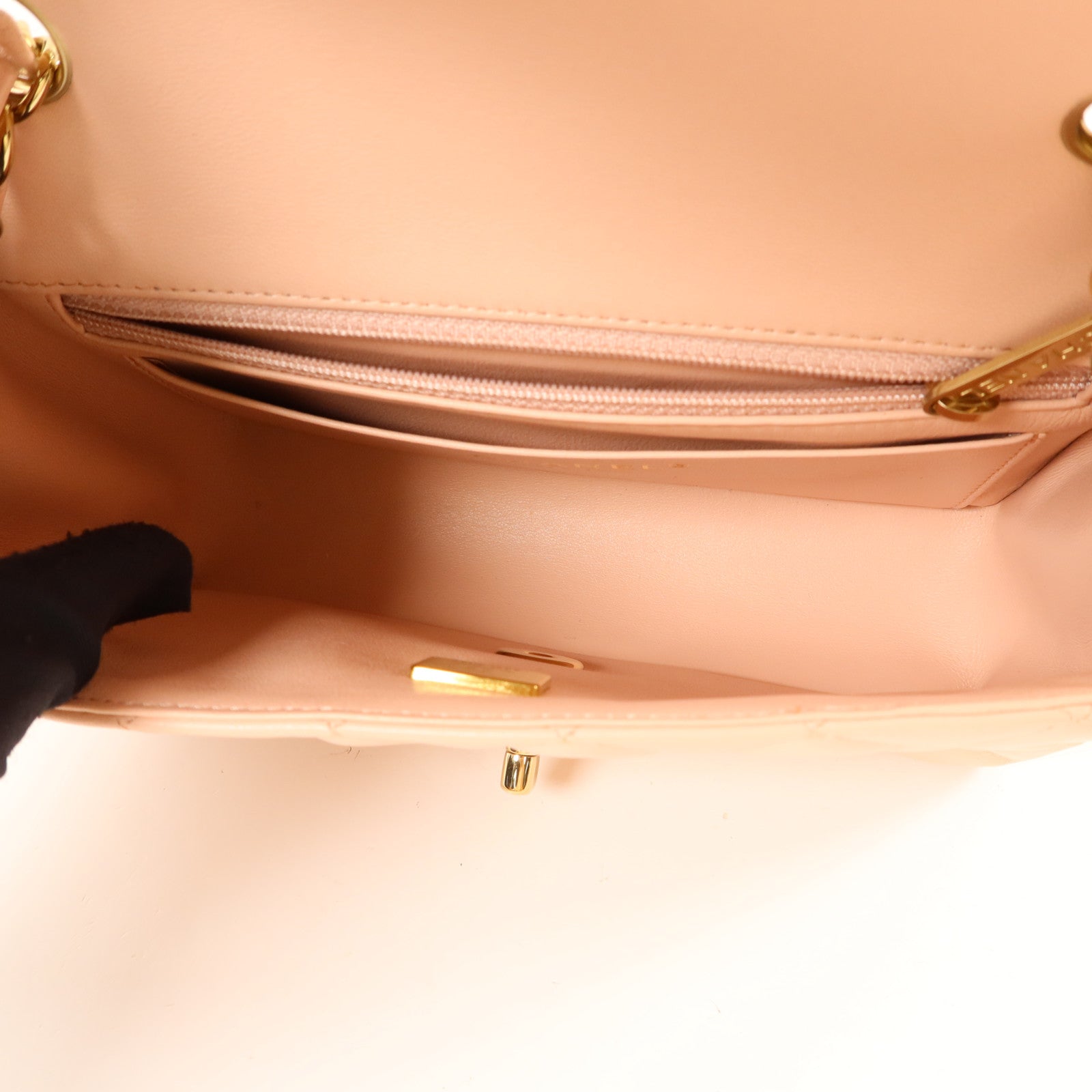 CHANEL 牛皮皮革Mini Classic 20金扣鏈帶肩背袋