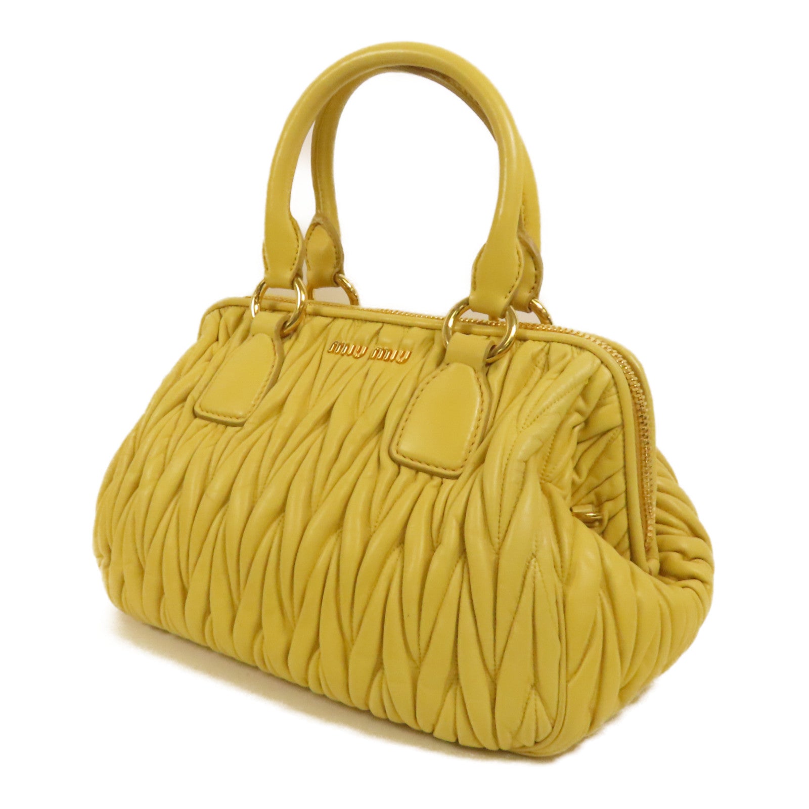 Miu Miu 羊皮皮革Matelasse Bag金扣手挽肩背兩用袋