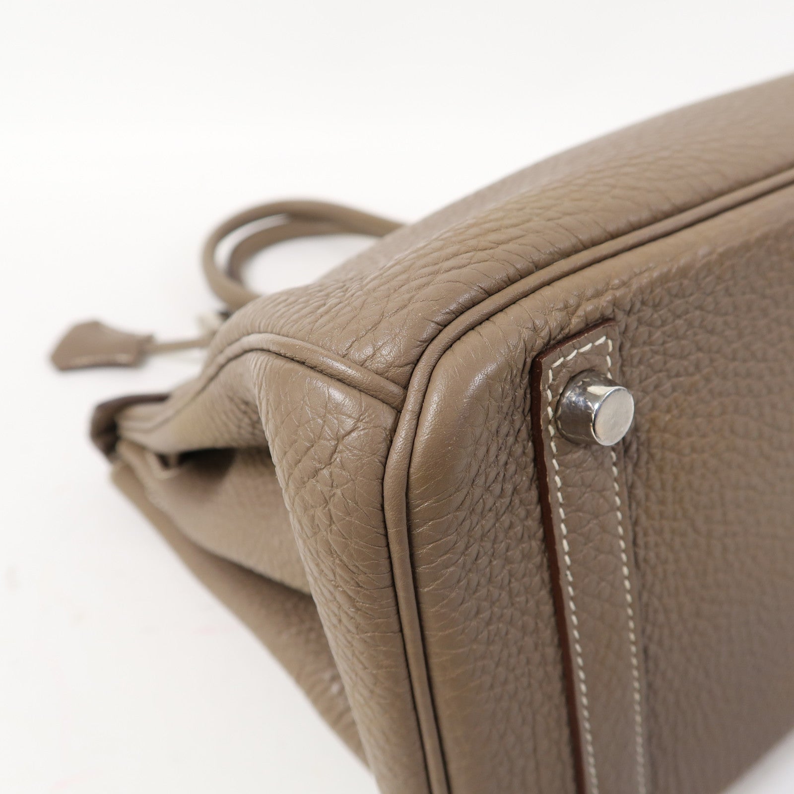 HERMES 【激減優惠】Togo皮革Birkin 30銀扣手挽袋Etoupe/大象灰色