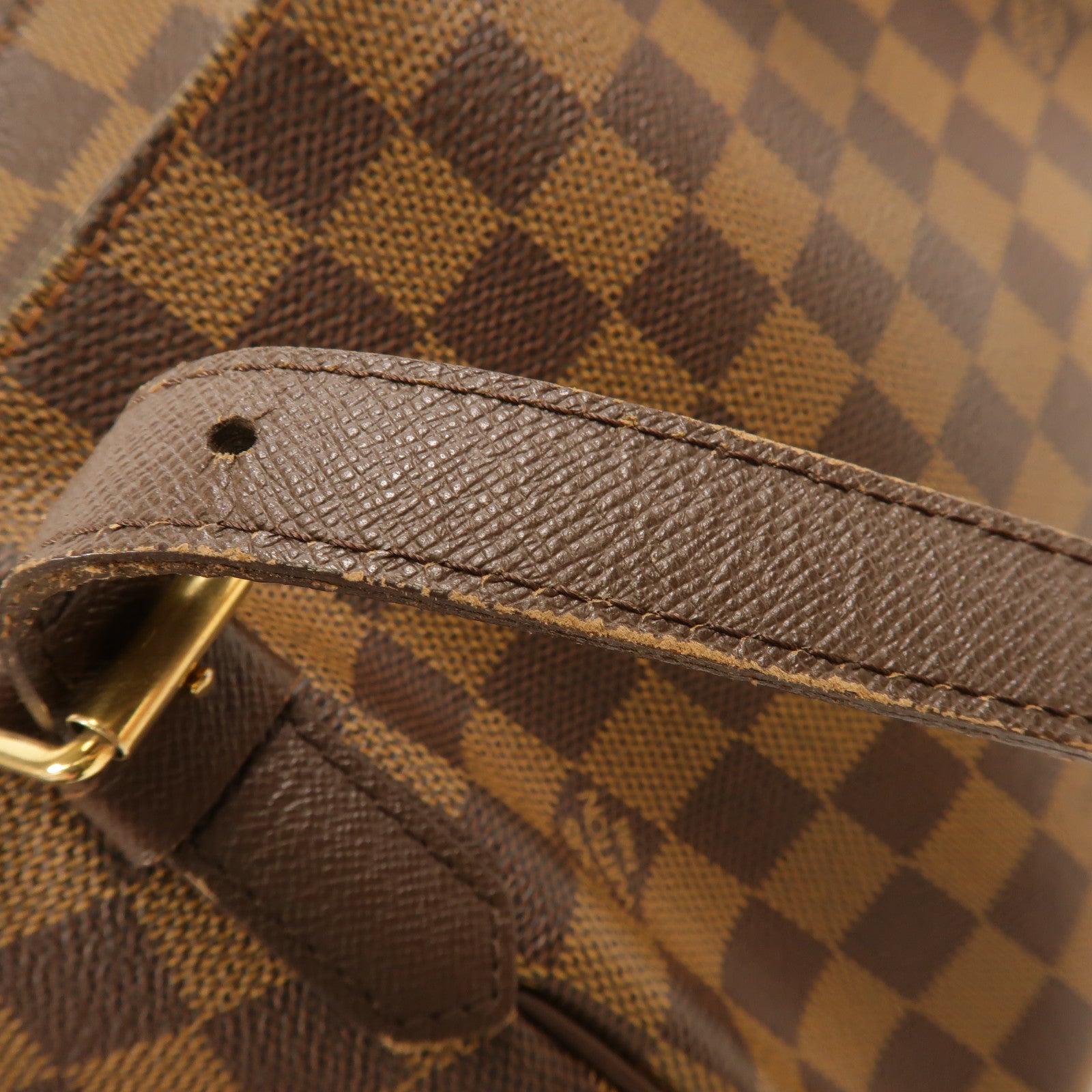 LOUIS VUITTON Damier Belem MM金扣肩背袋棕色