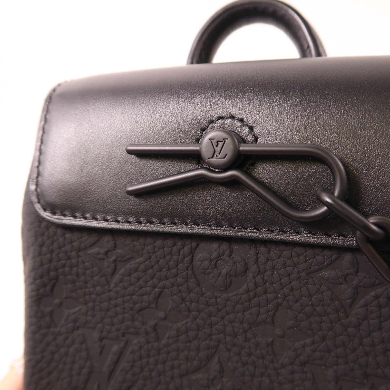 LOUIS VUITTON LV Nano Steamer Shoulder Bag M82772 Monogram Taurillon Black