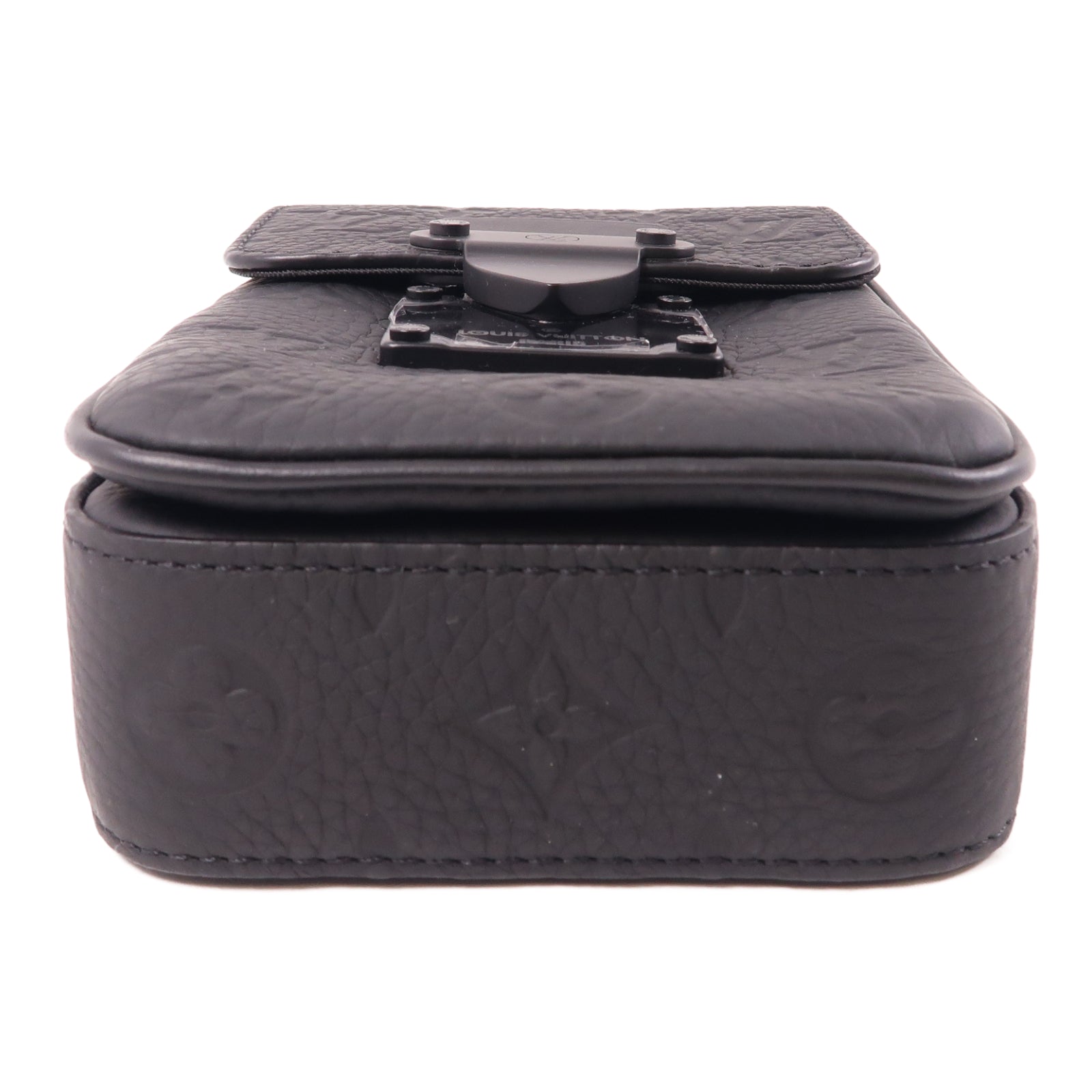 LOUIS VUITTON Monogram Taurillon S-Lock肩背袋黑色
