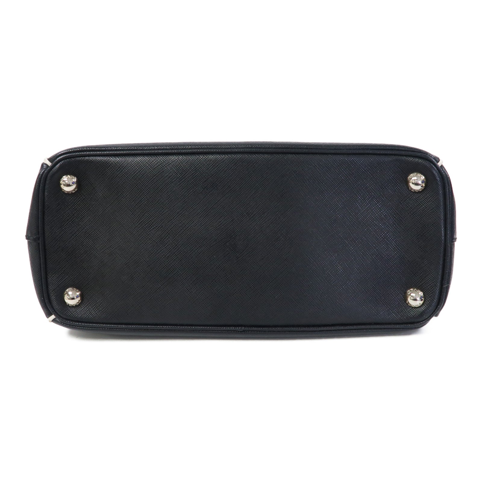 PRADA 牛皮皮革2 Way Shoulder Bag銀扣手挽肩背兩用袋黑色