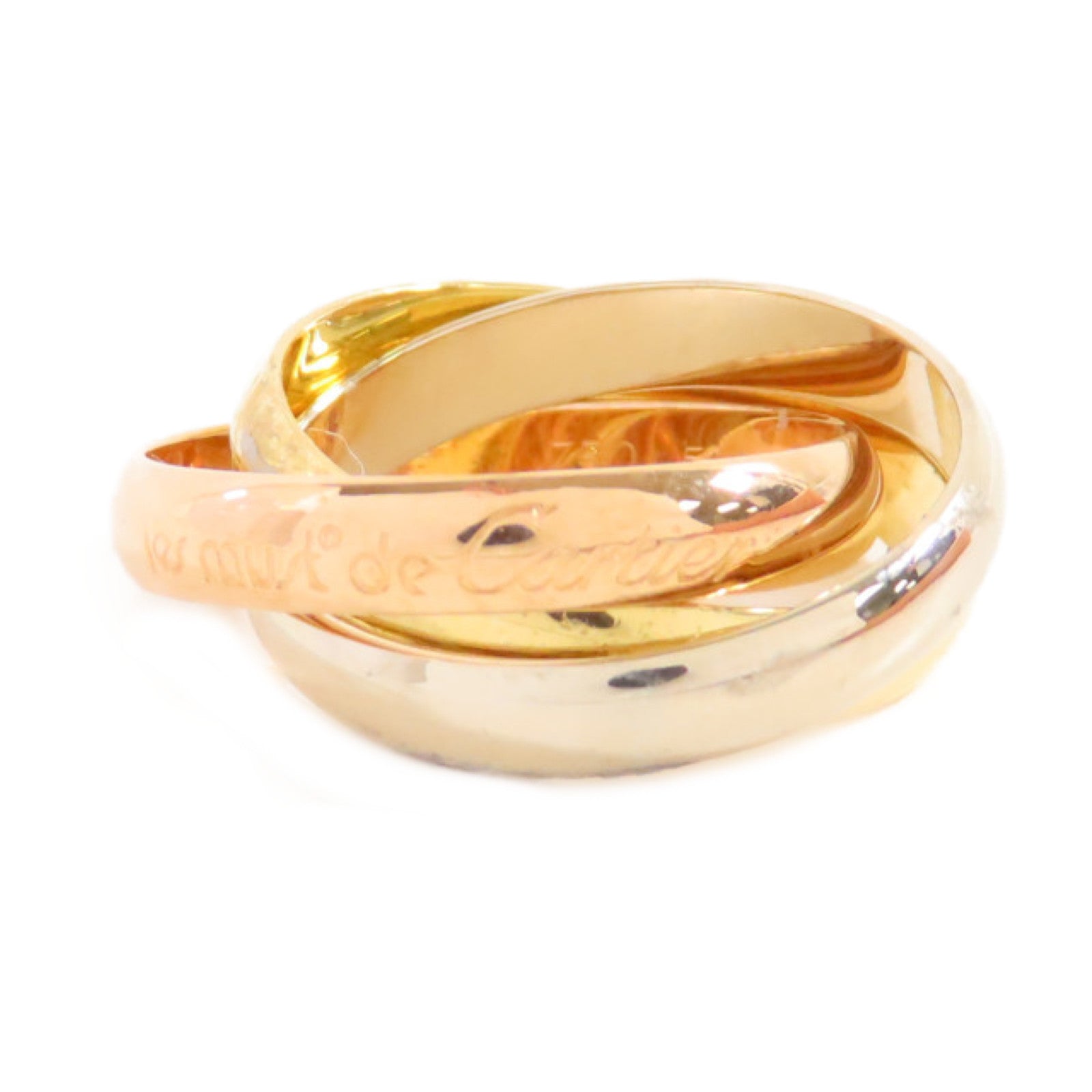 CARTIER 18K黃金/白金/玫瑰金Trinity Ring戒指US#5.5/Cartier#51