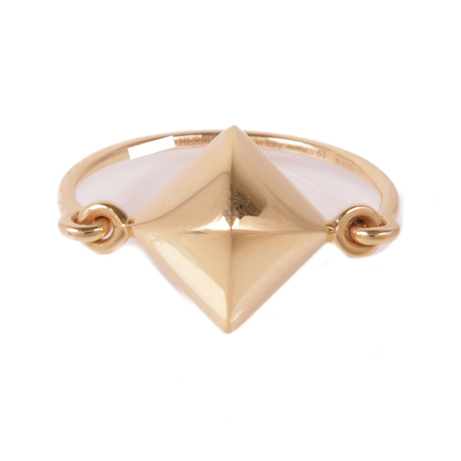 HERMES 18K玫瑰金Bague Ronde Collier De Chien Ring戒指Hermes#53/US#6.25