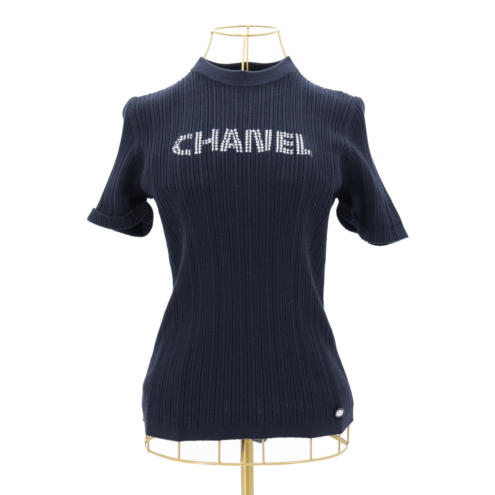CHANEL 21SS Logo Short Sleeve Knit Top上衣