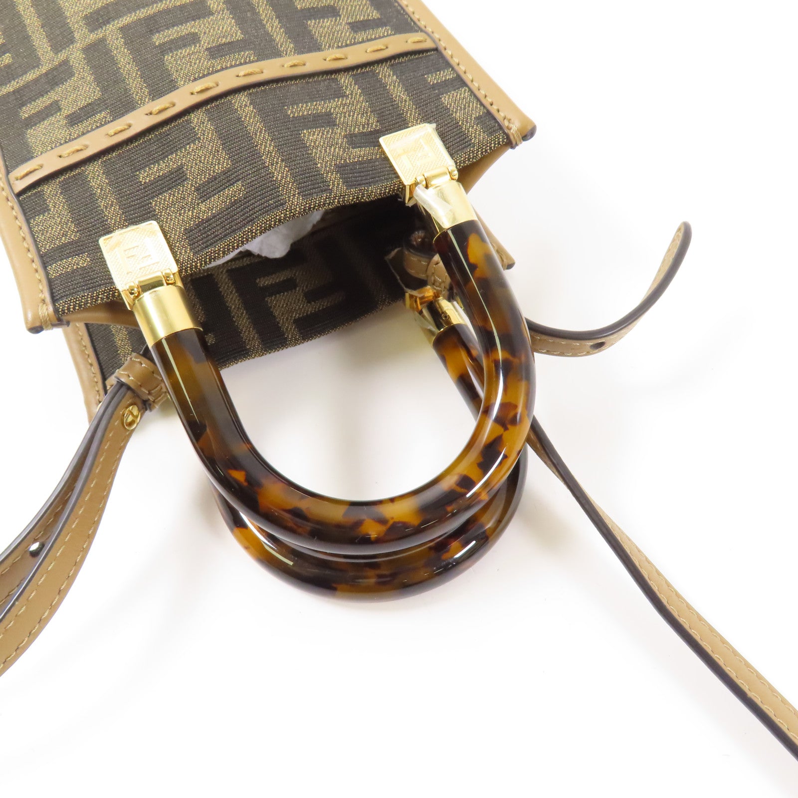 FENDI 帆布Shoulder Bag金扣手挽肩背兩用袋