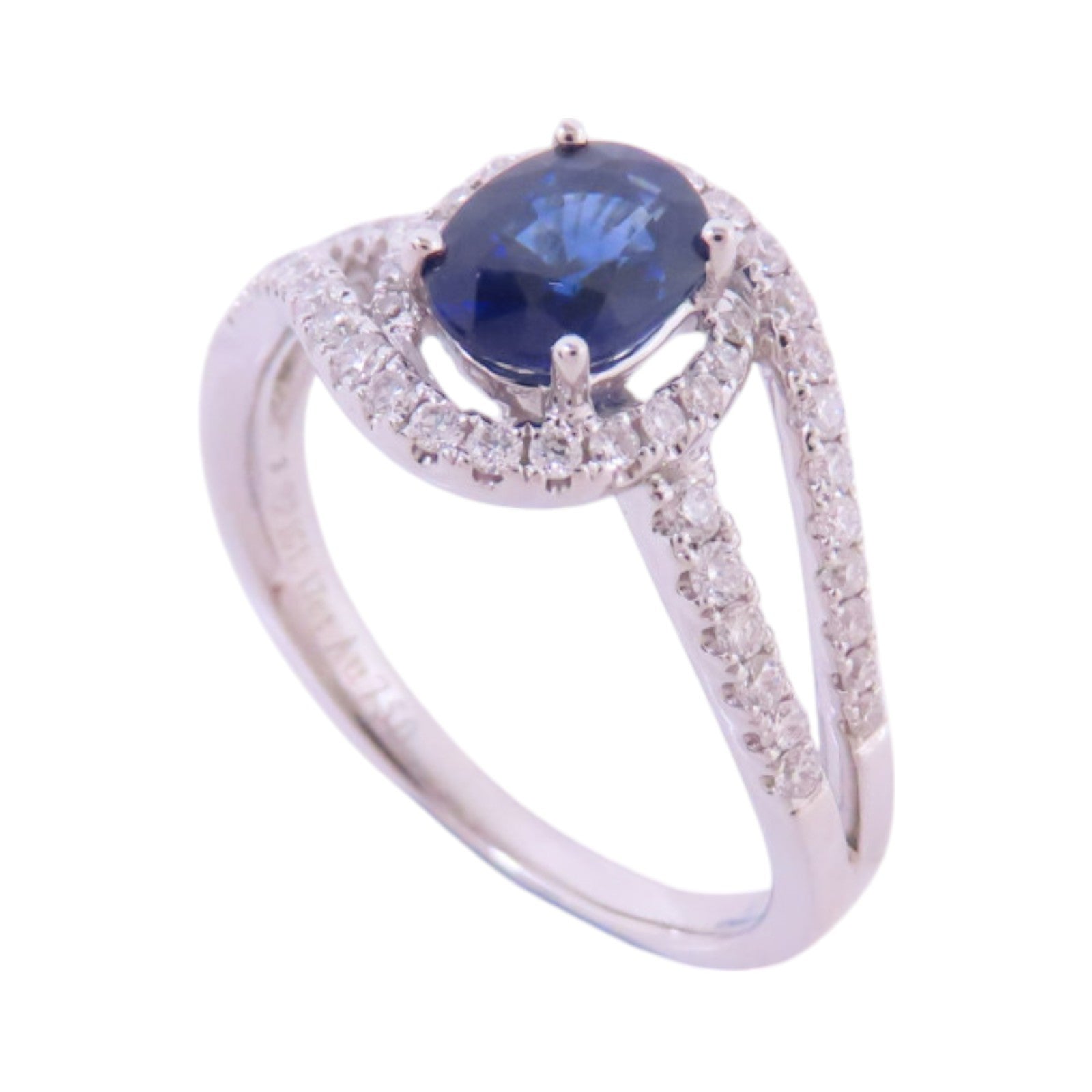 JEWELRY 18K白金/藍寶石/鑽石Sapphire Diamond Ring戒指US#7.5