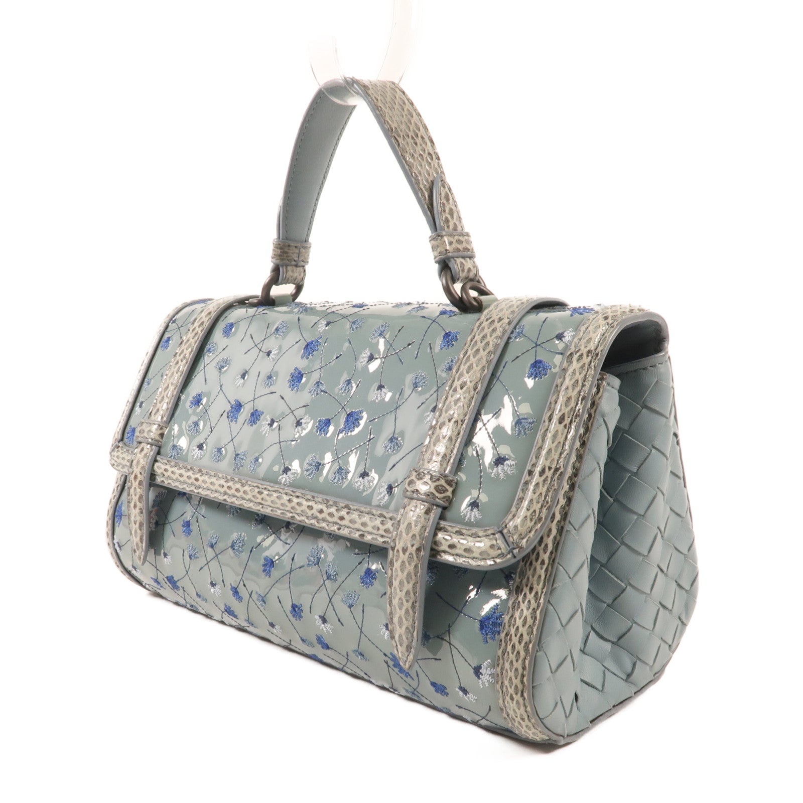 BOTTEGA VENETA 漆皮皮革/蛇皮皮革Shoulder Bag手挽肩背兩用袋