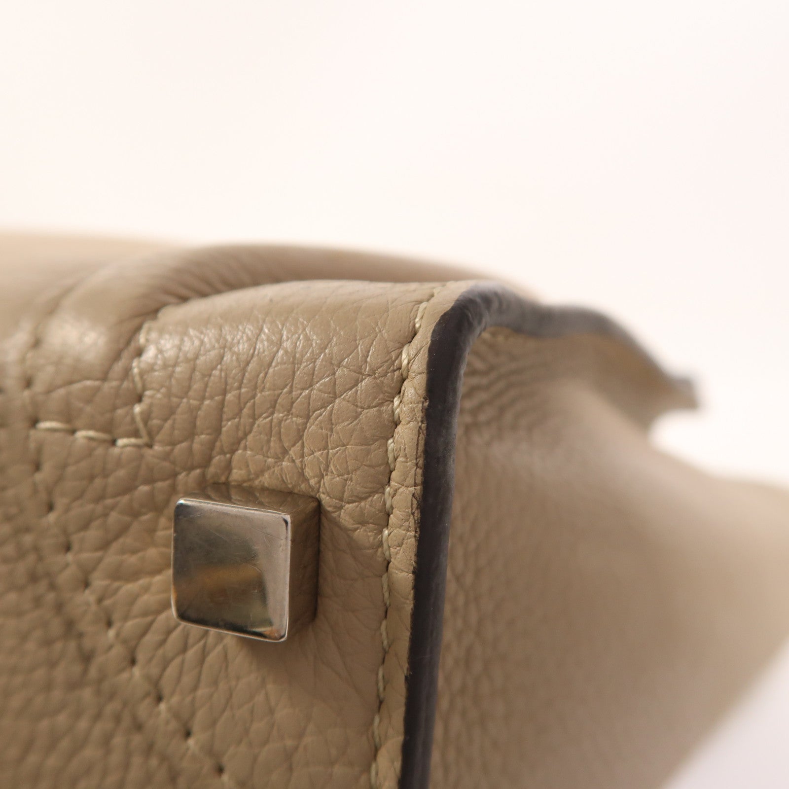 CELINE 牛皮皮革Micro Luggage銀扣手挽袋