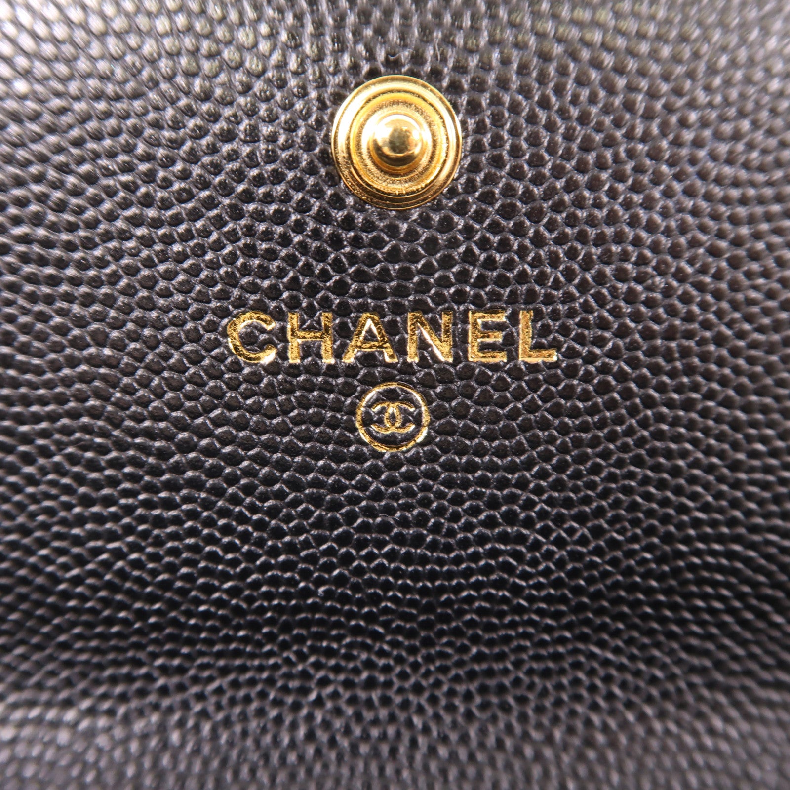 CHANEL 牛皮皮革Boy Long Wallet金扣長錢包