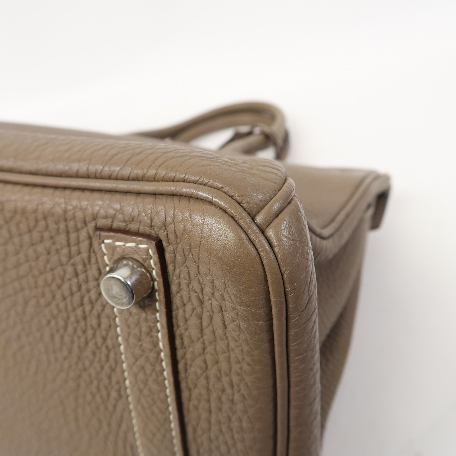 HERMES 【激減優惠】Togo皮革Birkin 30銀扣手挽袋Etoupe/大象灰色