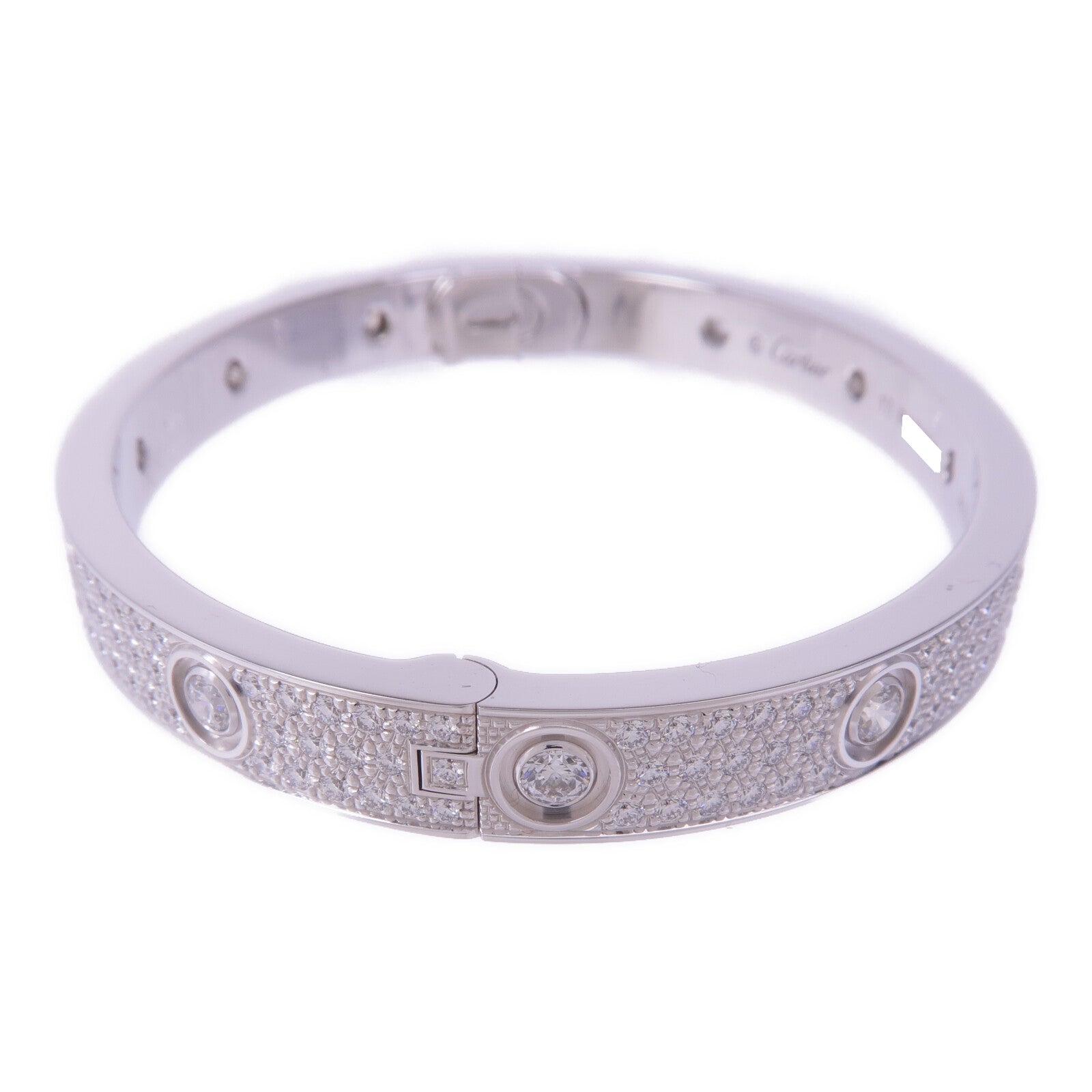 CARTIER 18K白金Love Bracelet Full Diamonds鑽石手鐲Cartier#17