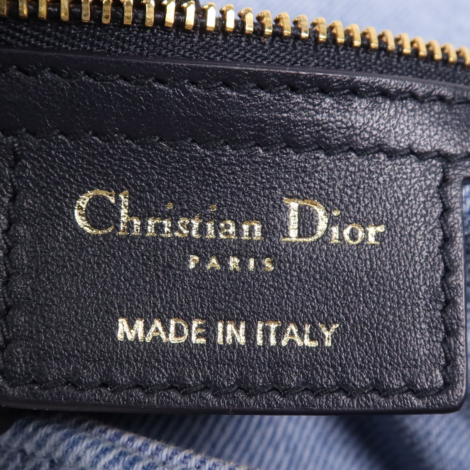 Dior 牛仔布Caro Bag Medium金扣肩背袋