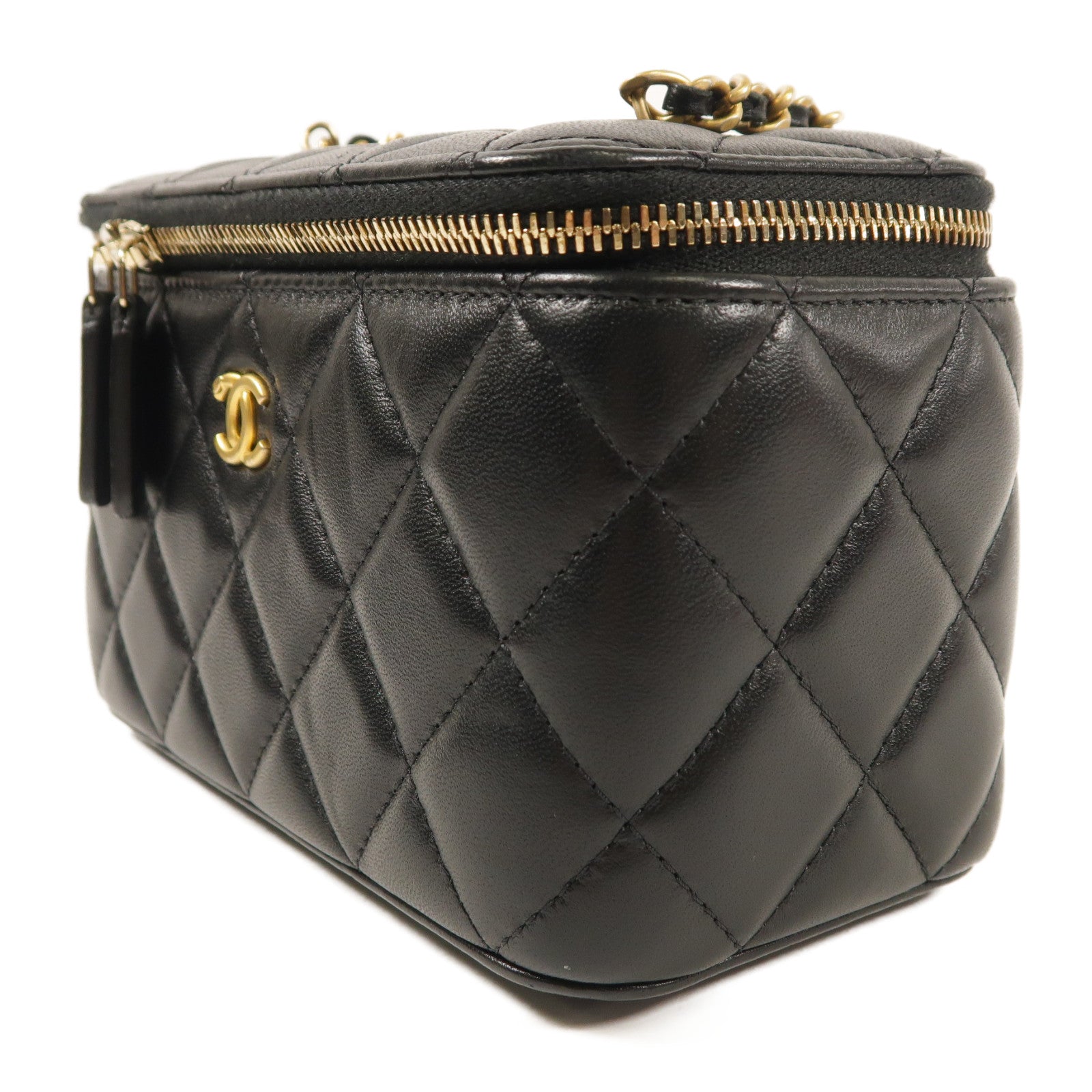 CHANEL 羊皮皮革Vanity Case Gold Ball金扣肩背袋