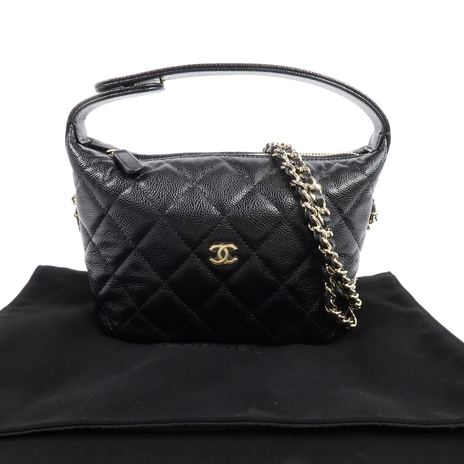 CHANEL 牛皮皮革Mini Hobo手挽肩背兩用袋