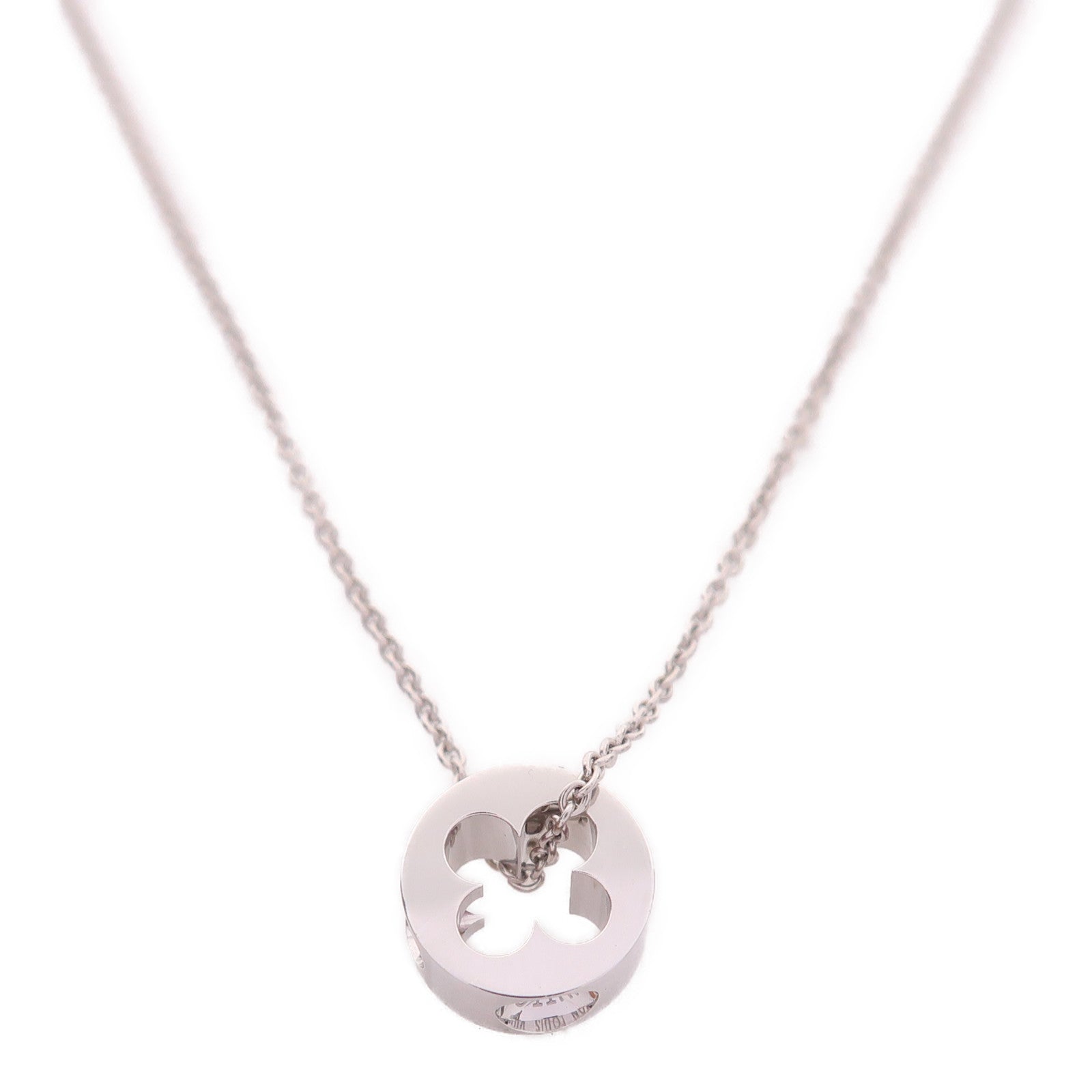 LOUIS VUITTON 18K白金/粉紅色藍寶石Pendentif Empreinte項鍊