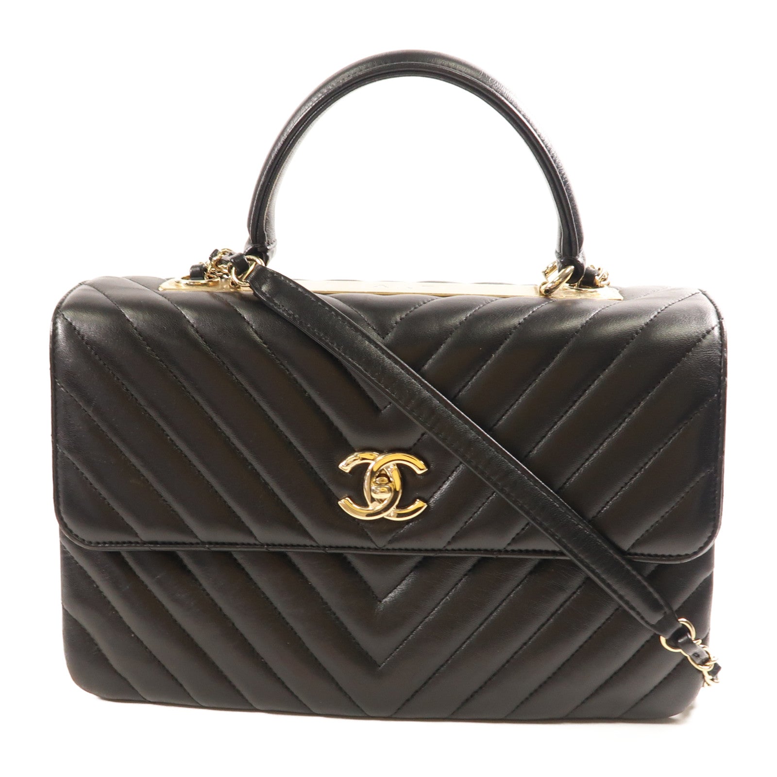 CHANEL 【激減優惠】羊皮皮革Shoulder Bag金扣鏈帶手挽肩背兩用袋