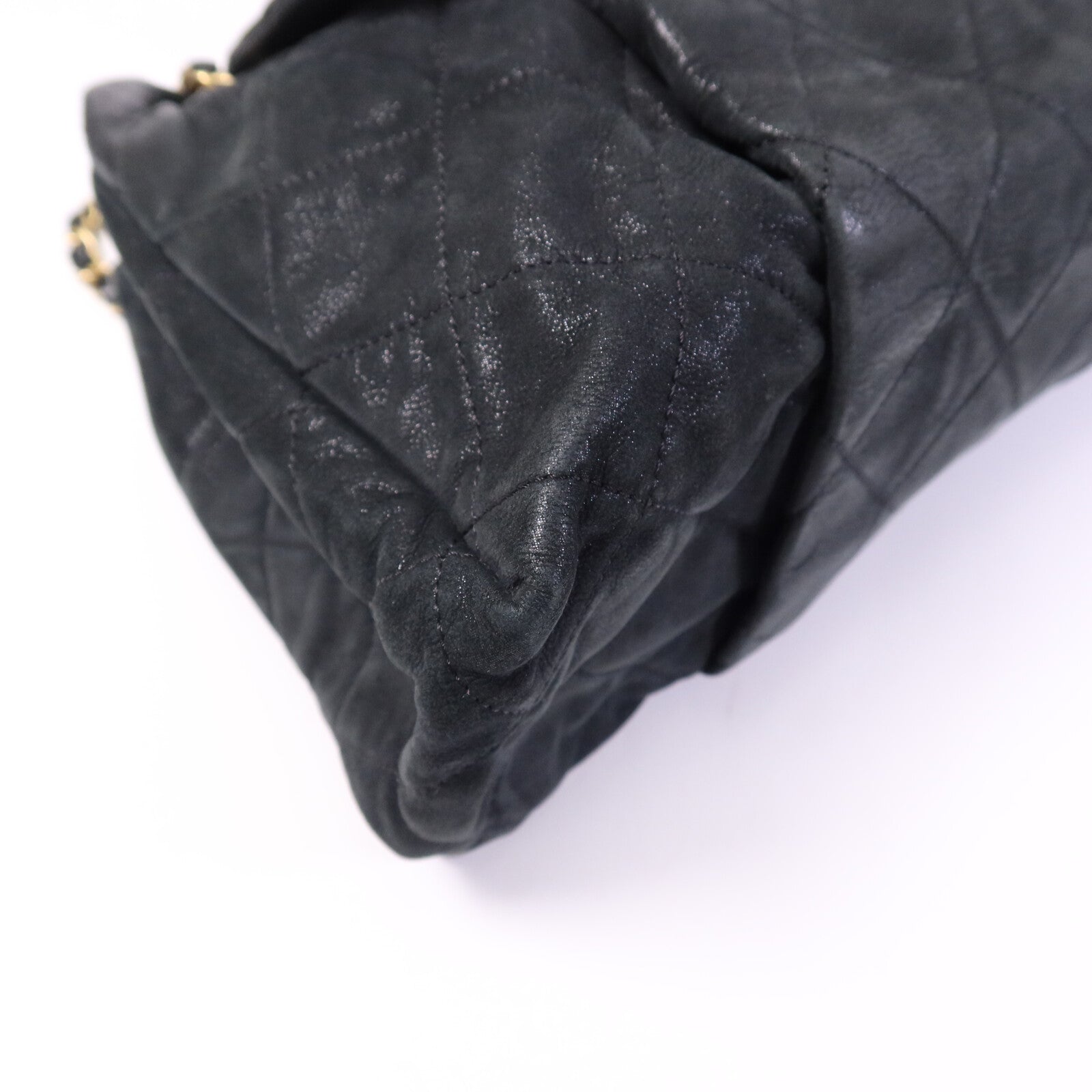 CHANEL 牛皮皮革Chic Qoilt Accordion Flap Bag金扣鏈帶肩背袋
