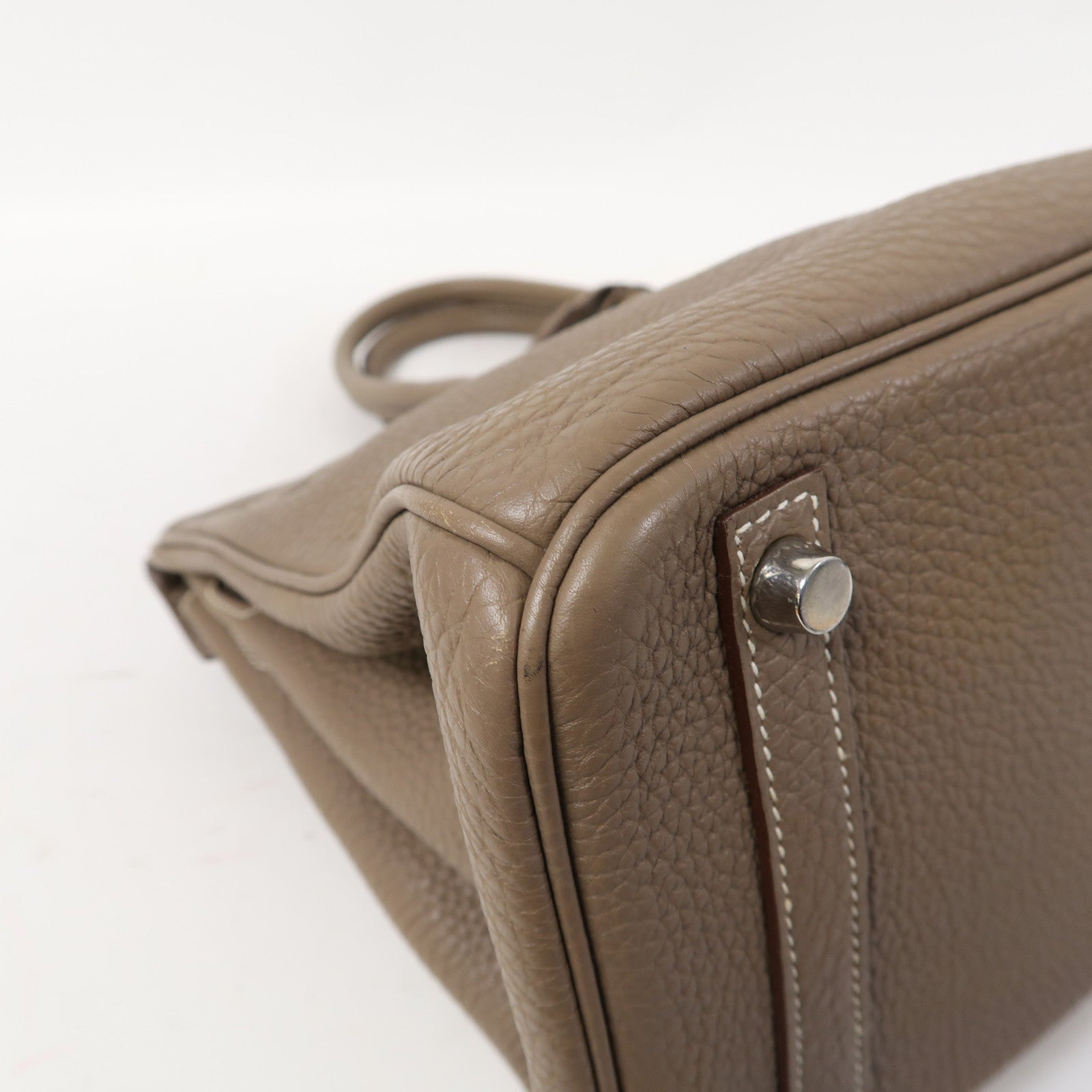 HERMES 【激減優惠】Togo皮革Birkin 30銀扣手挽袋Etoupe/大象灰色