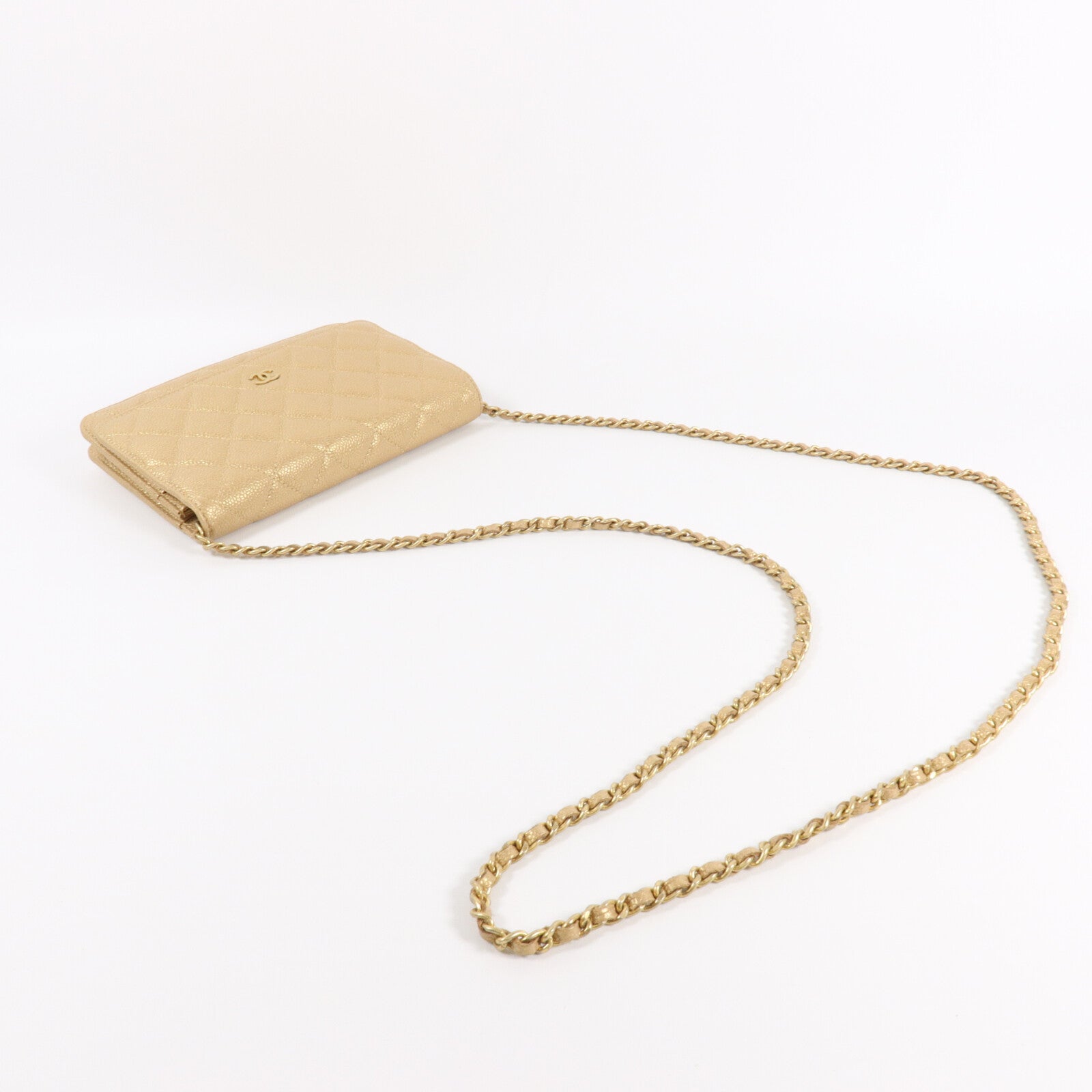 CHANEL 牛皮皮革WOC Wallet On Chain鏈帶肩背袋