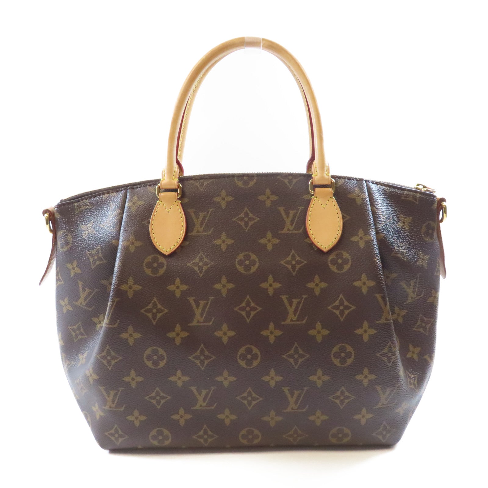 LOUIS VUITTON Monogram Turenne MM金扣手挽肩背兩用袋棕色