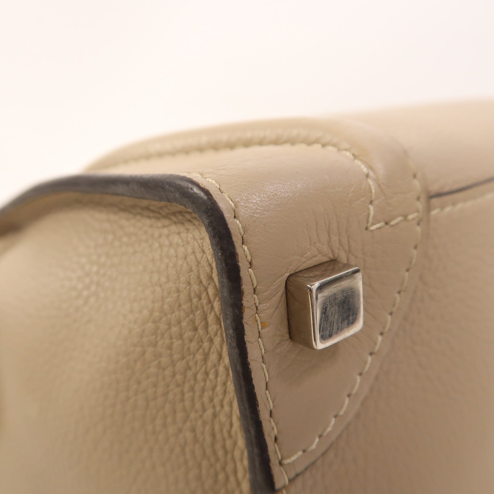CELINE 牛皮皮革Micro Luggage銀扣手挽袋