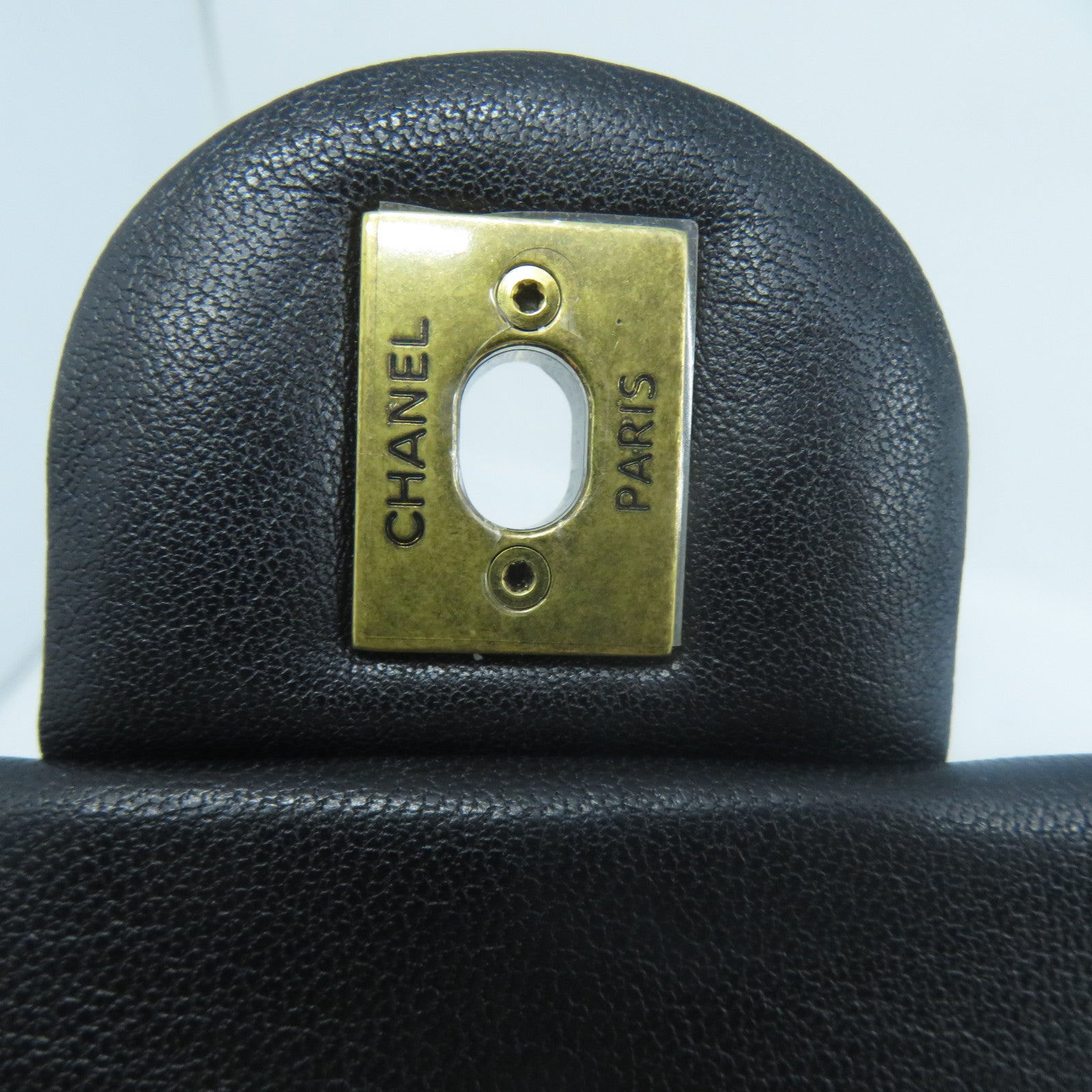 CHANEL 菱格牛皮皮革Shoulder Bag金扣手挽肩背兩用袋黑色