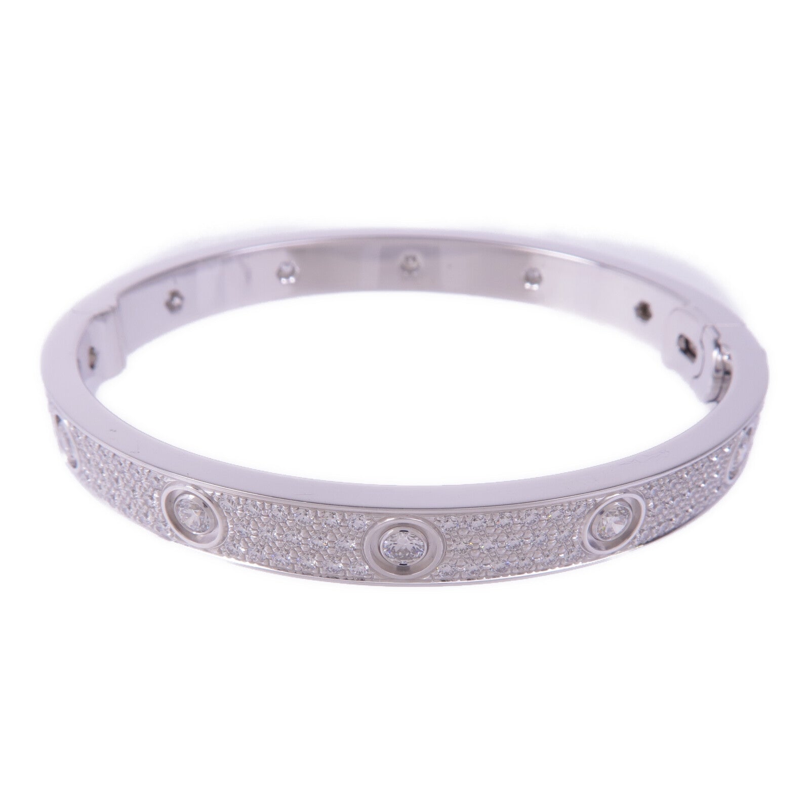 CARTIER 18K白金Love Bracelet Full Diamonds鑽石手鐲Cartier#17
