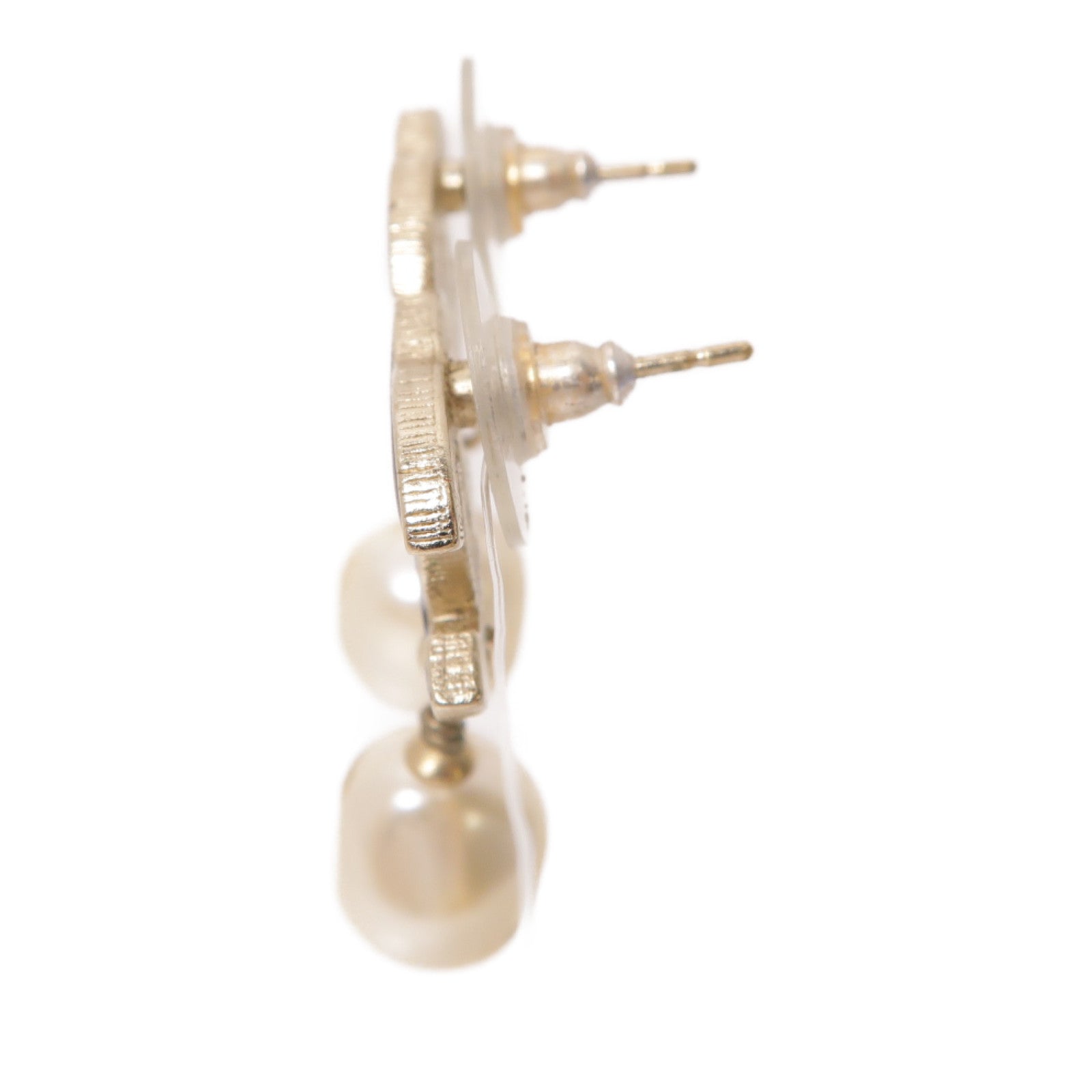 CHANEL 【激減優惠】PVC/金屬Earrings耳環黒色/白色/金色