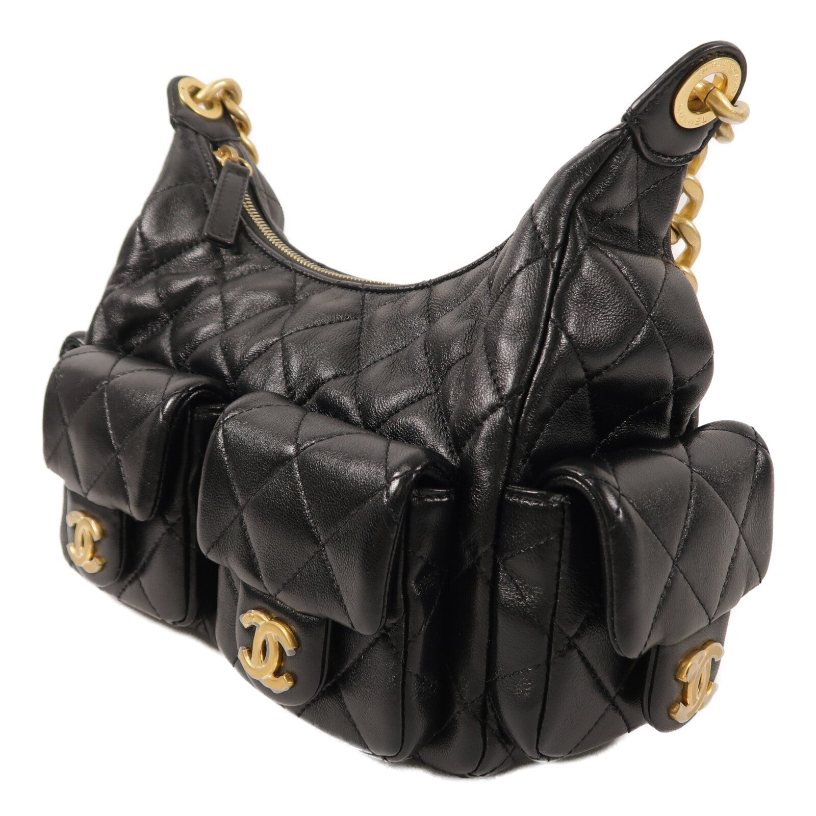 CHANEL 羊皮皮革25C Hobo Bag鏈帶肩背袋