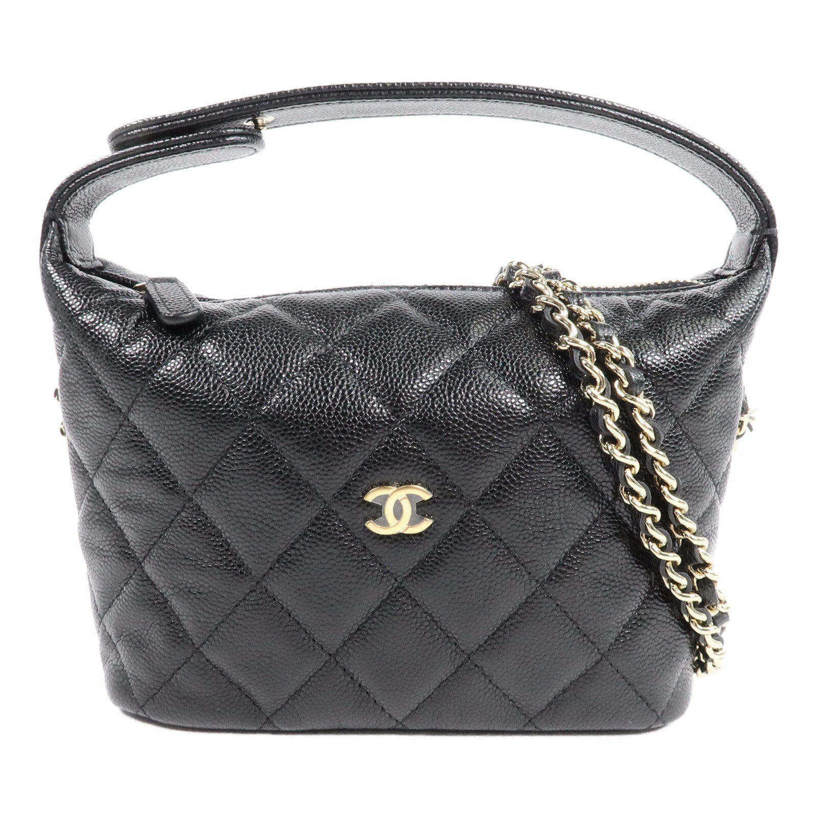 CHANEL 牛皮皮革Mini Hobo手挽肩背兩用袋