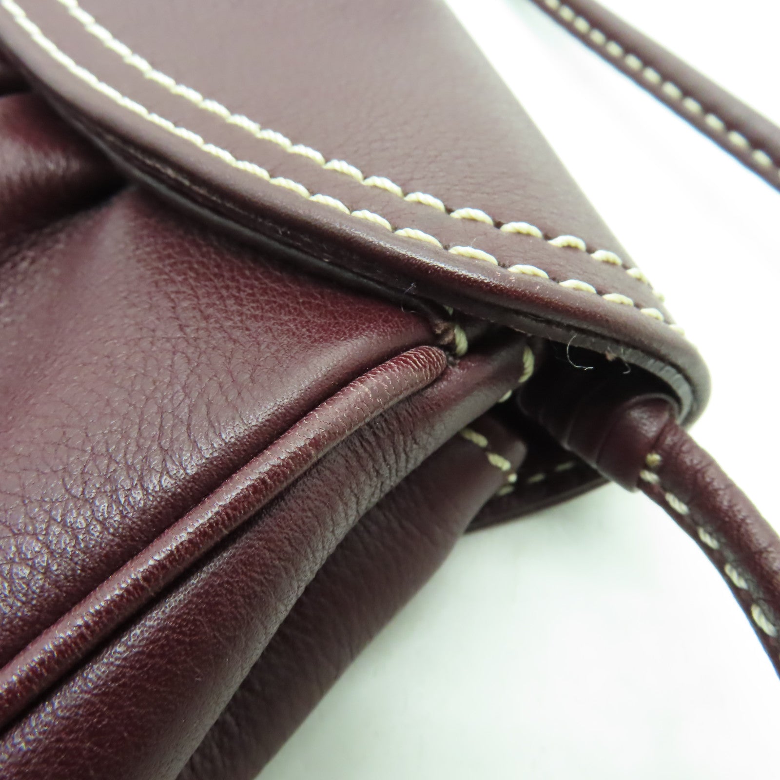 CELINE 牛皮皮革Shoulder Bag金扣肩背袋深紫色