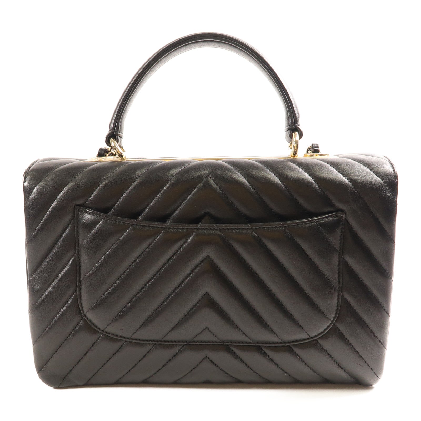 CHANEL 羊皮皮革Shoulder Bag金扣鏈帶手挽肩背兩用袋