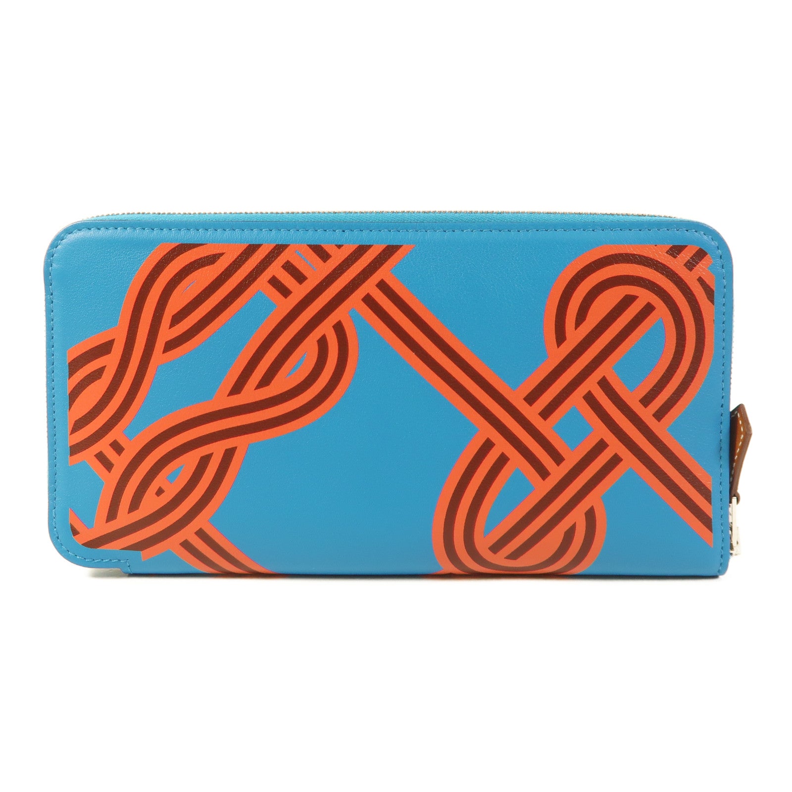 HERMES Swift皮革Silk In Noeuds Marins長錢包