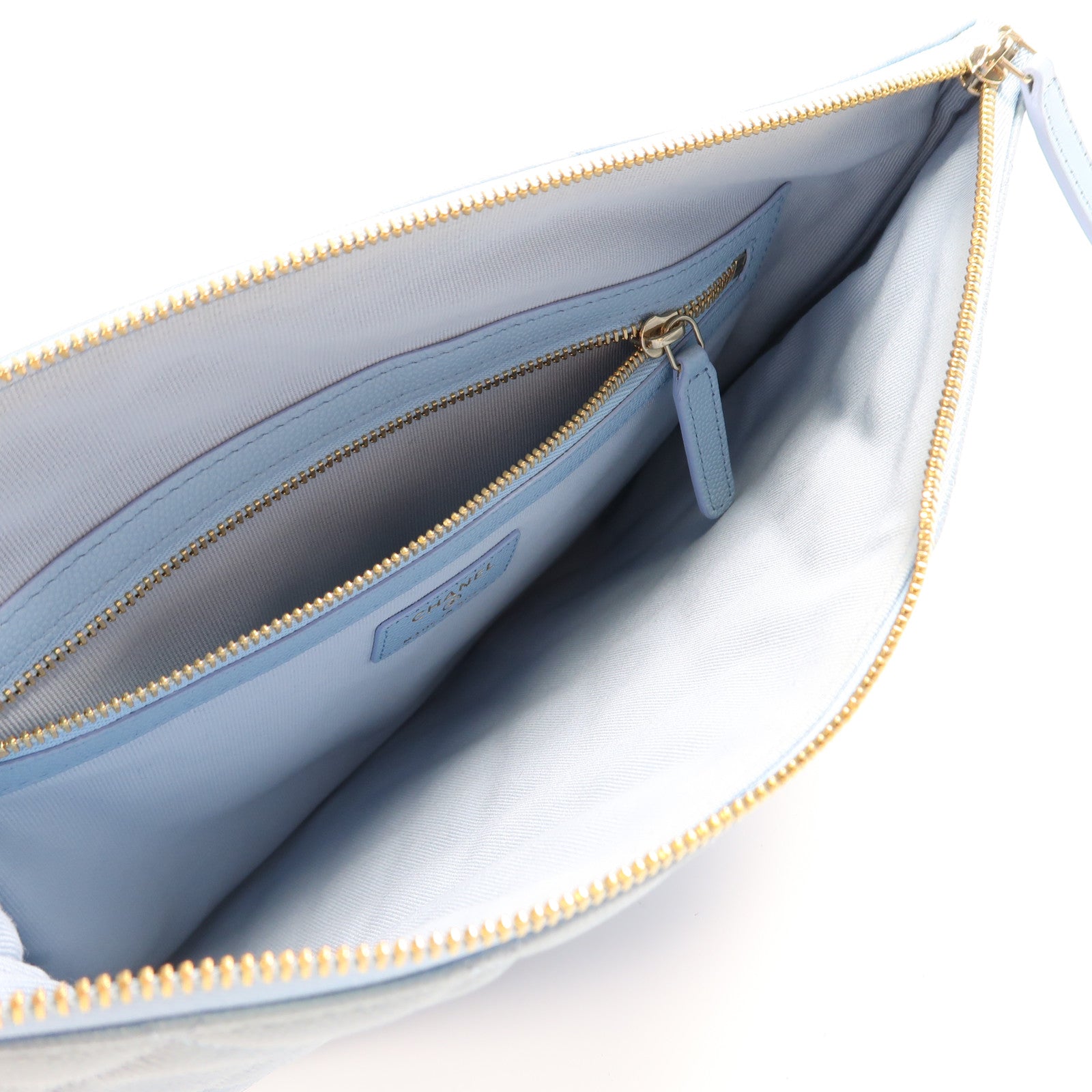 CHANEL 【激減優惠】牛皮皮革Pouch金扣手拿包