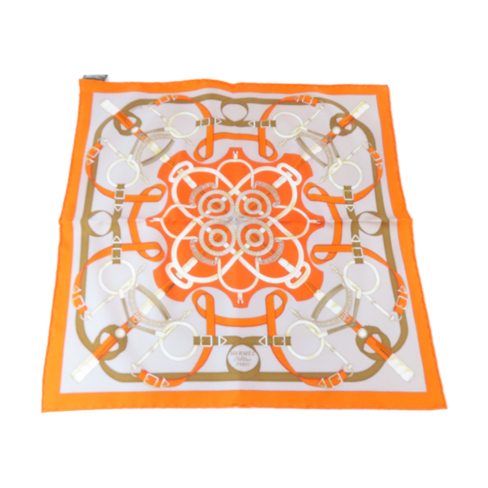 HERMES 【激減優惠】絲質Scarf 40*40絲巾橙色/灰色/米色