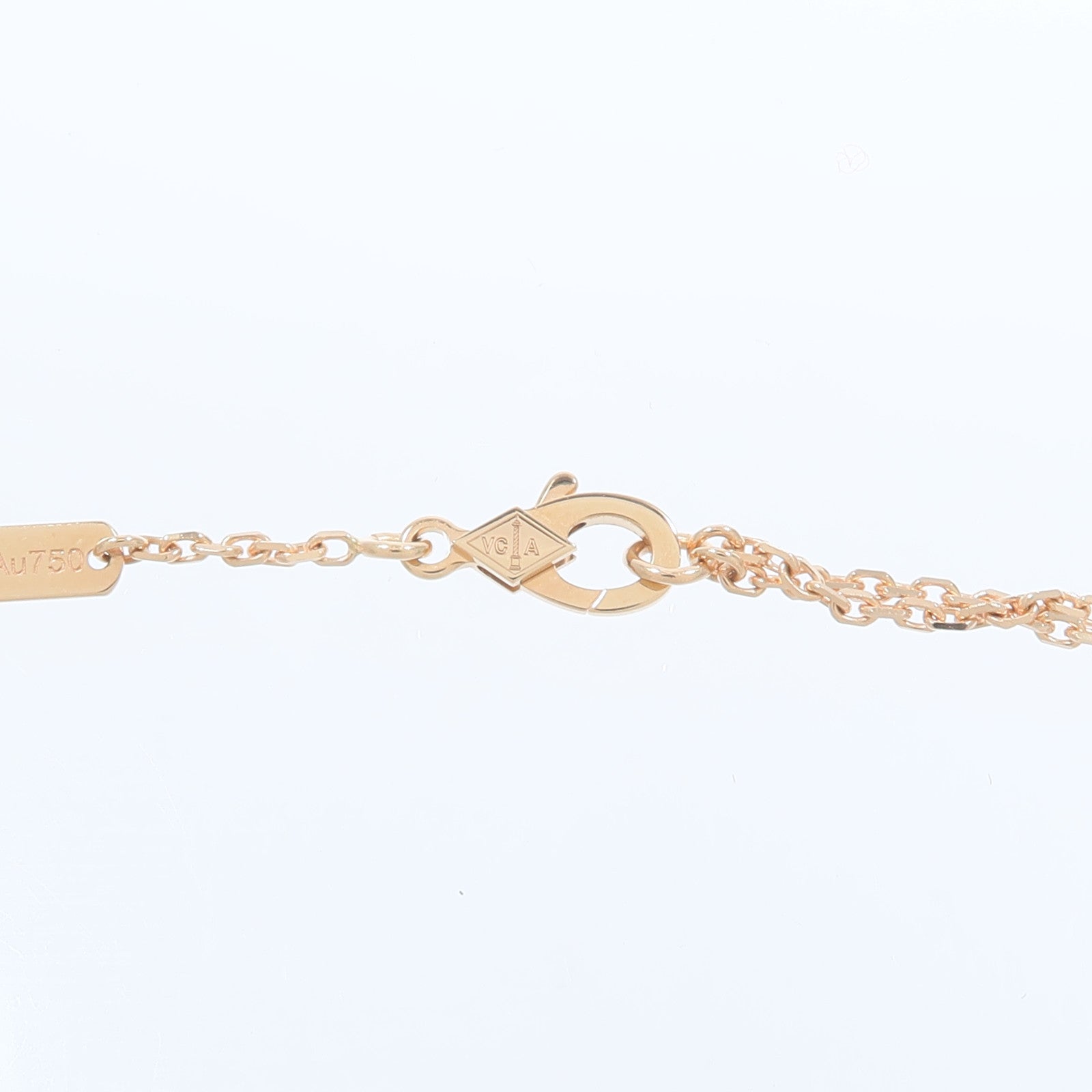 Van Cleef & Arpels 18K玫瑰金Vintage Alhambra Holiday Obsidian Pendant黑曜石/鑽石項鍊
