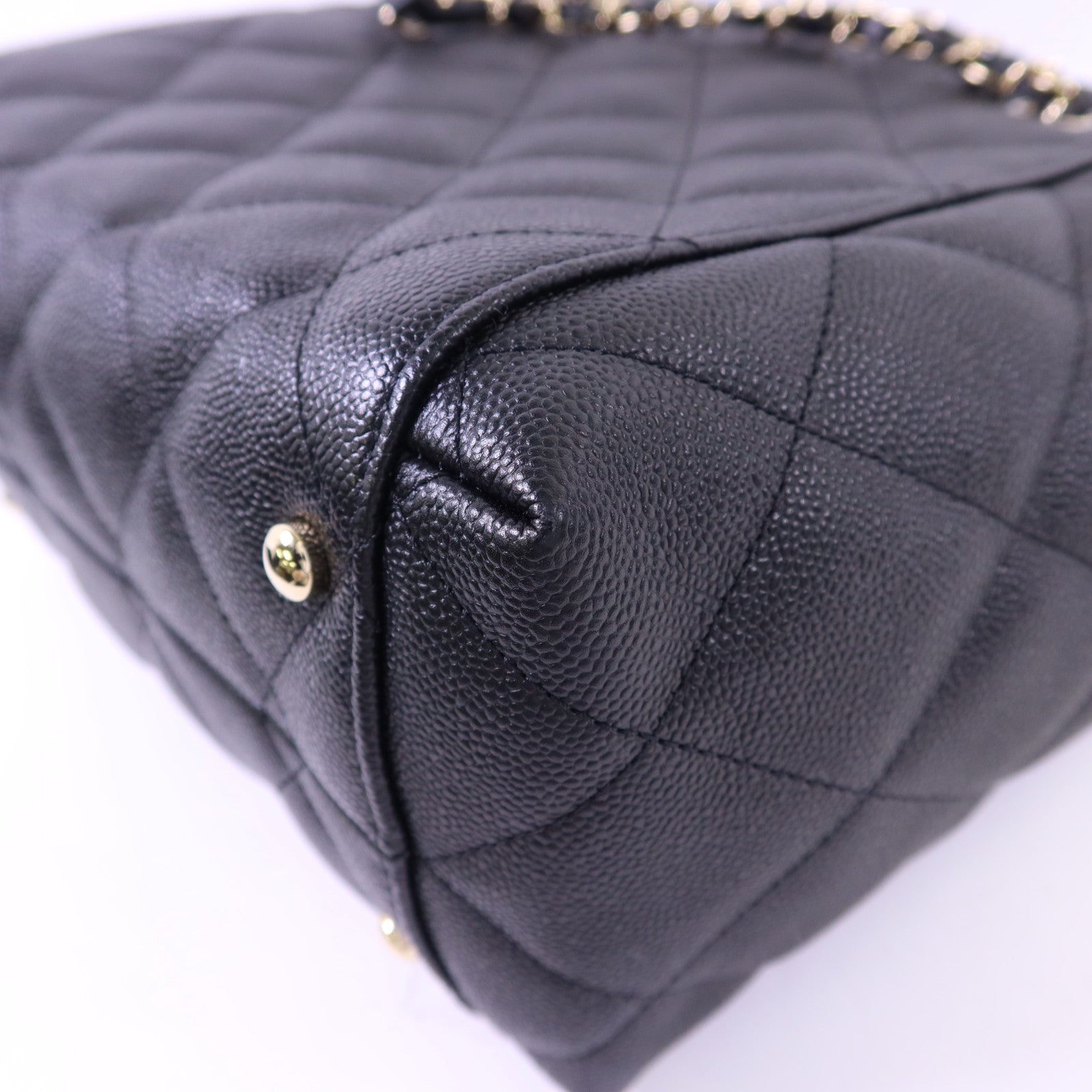 CHANEL 牛皮皮革Shoulder Tote金扣鏈帶肩背袋