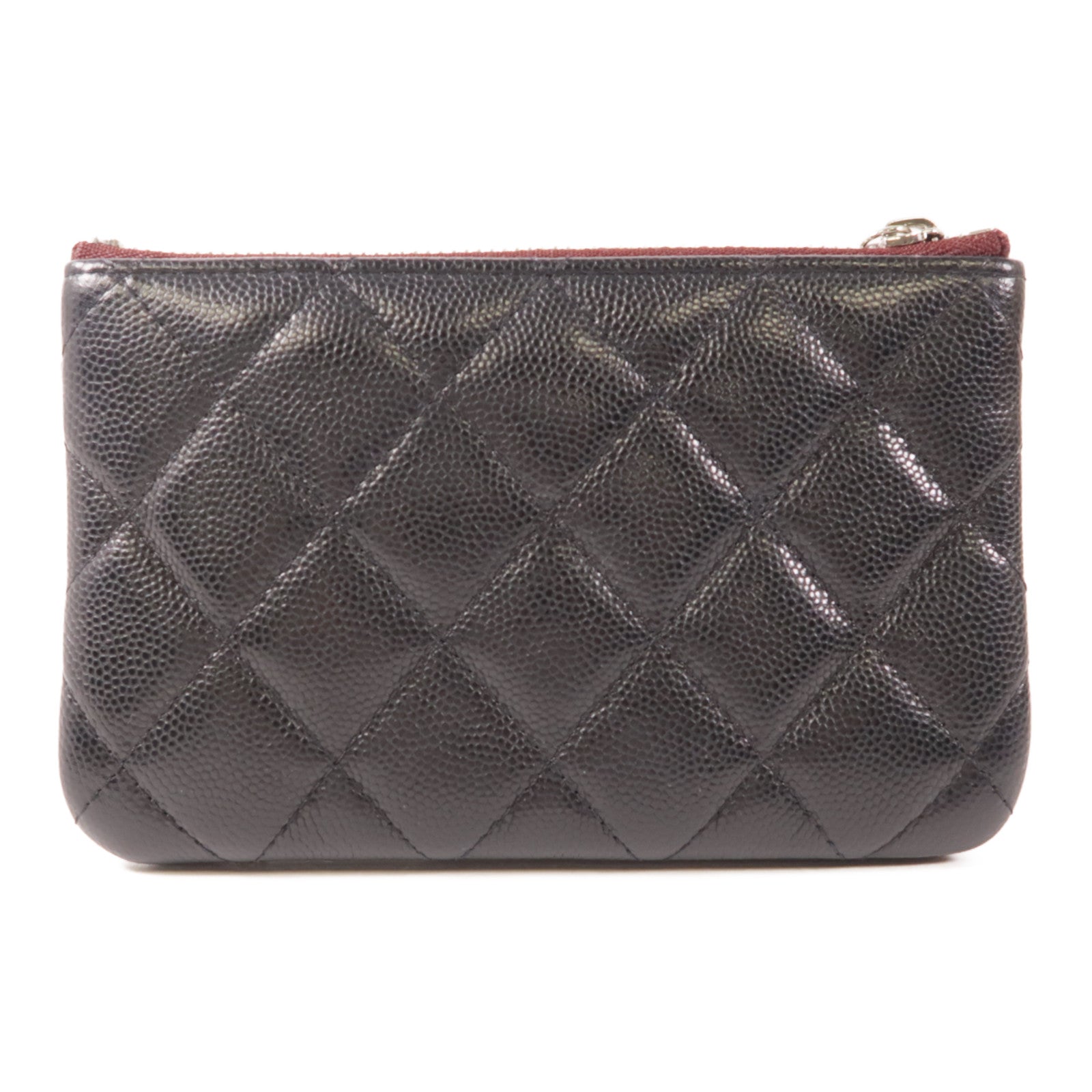 CHANEL 牛皮皮革Mini Pouch銀扣手拿包