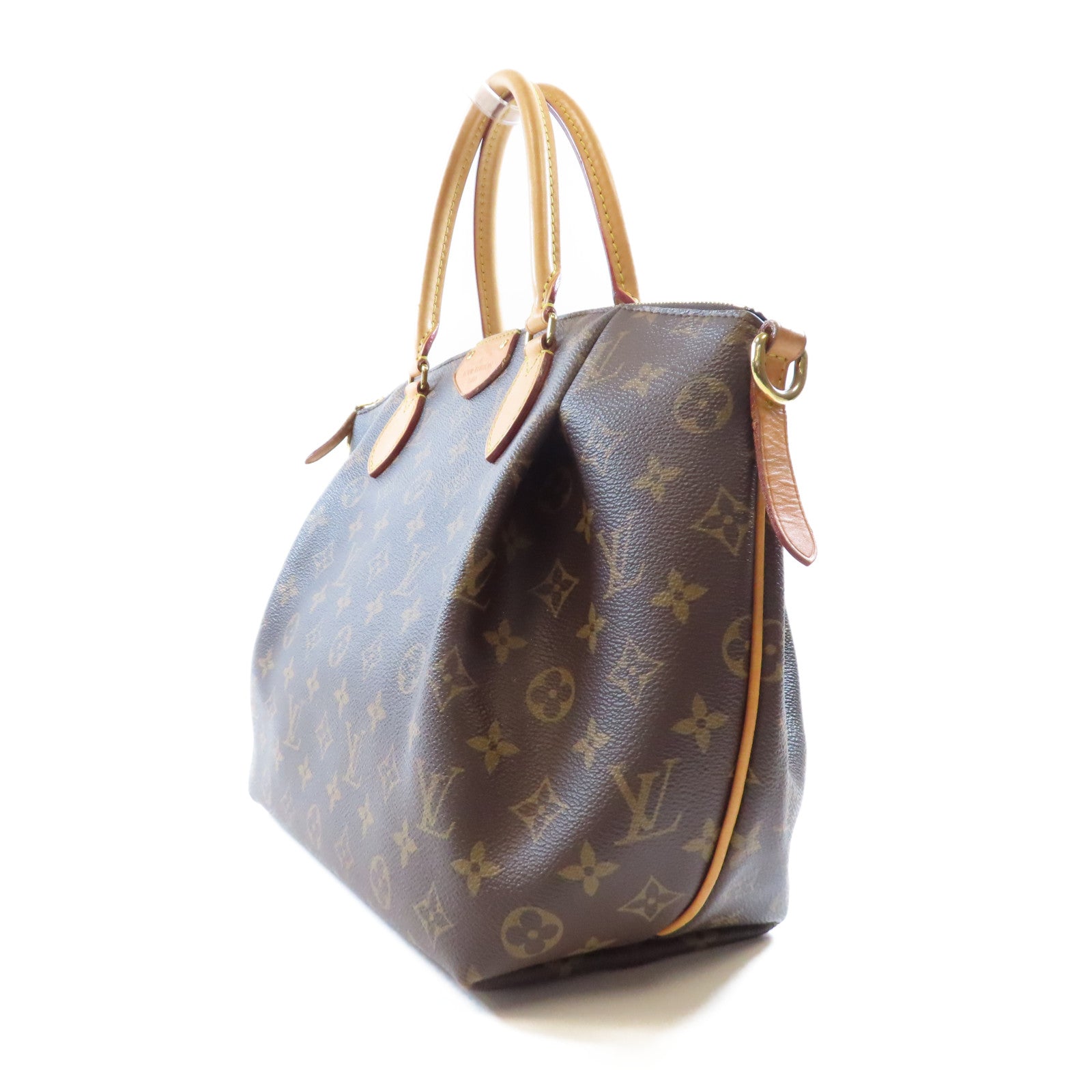 LOUIS VUITTON Monogram Turenne MM金扣手挽肩背兩用袋棕色