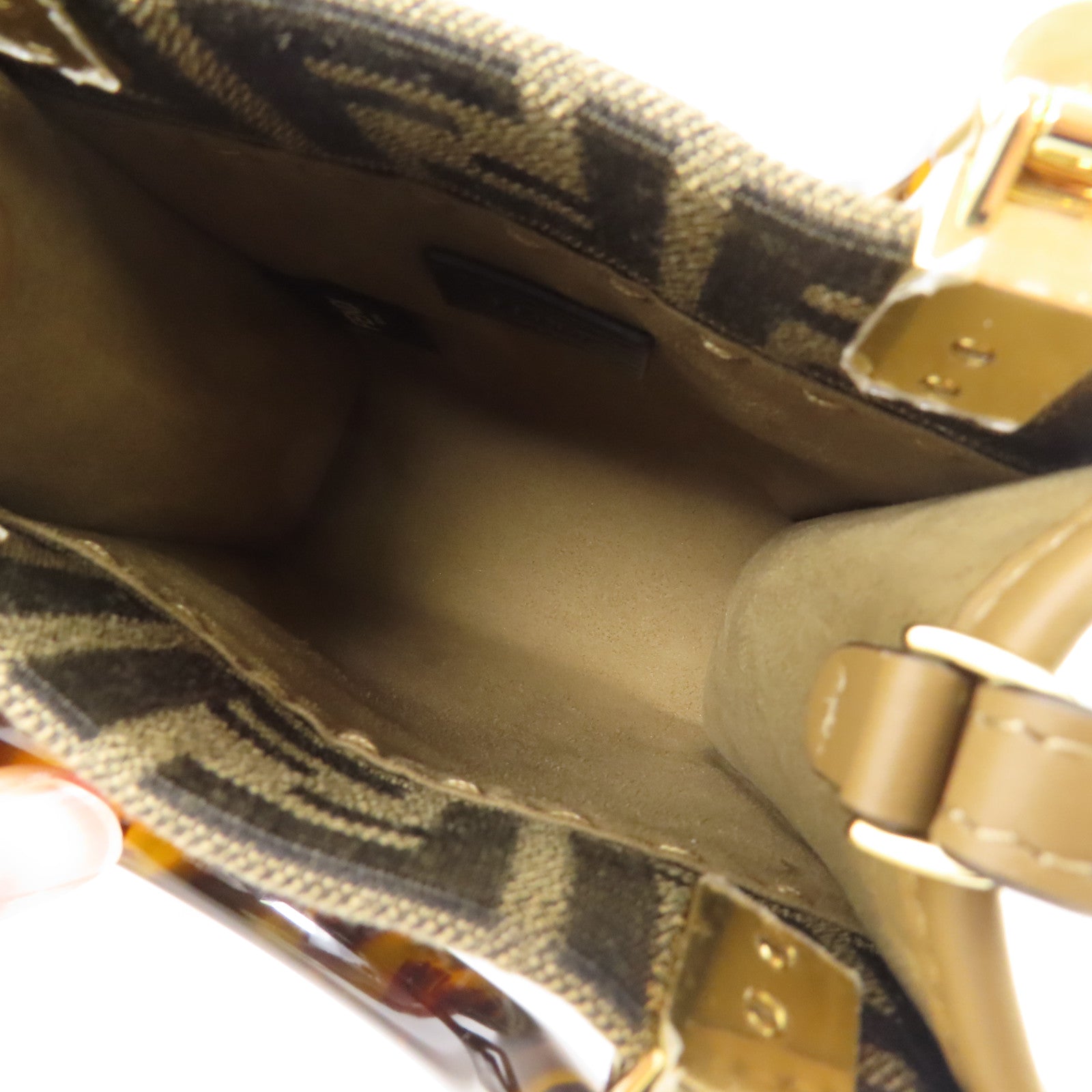 FENDI 帆布Shoulder Bag金扣手挽肩背兩用袋