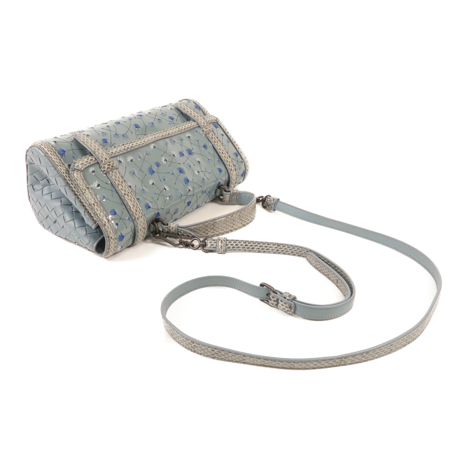 BOTTEGA VENETA 漆皮皮革/蛇皮皮革Shoulder Bag手挽肩背兩用袋