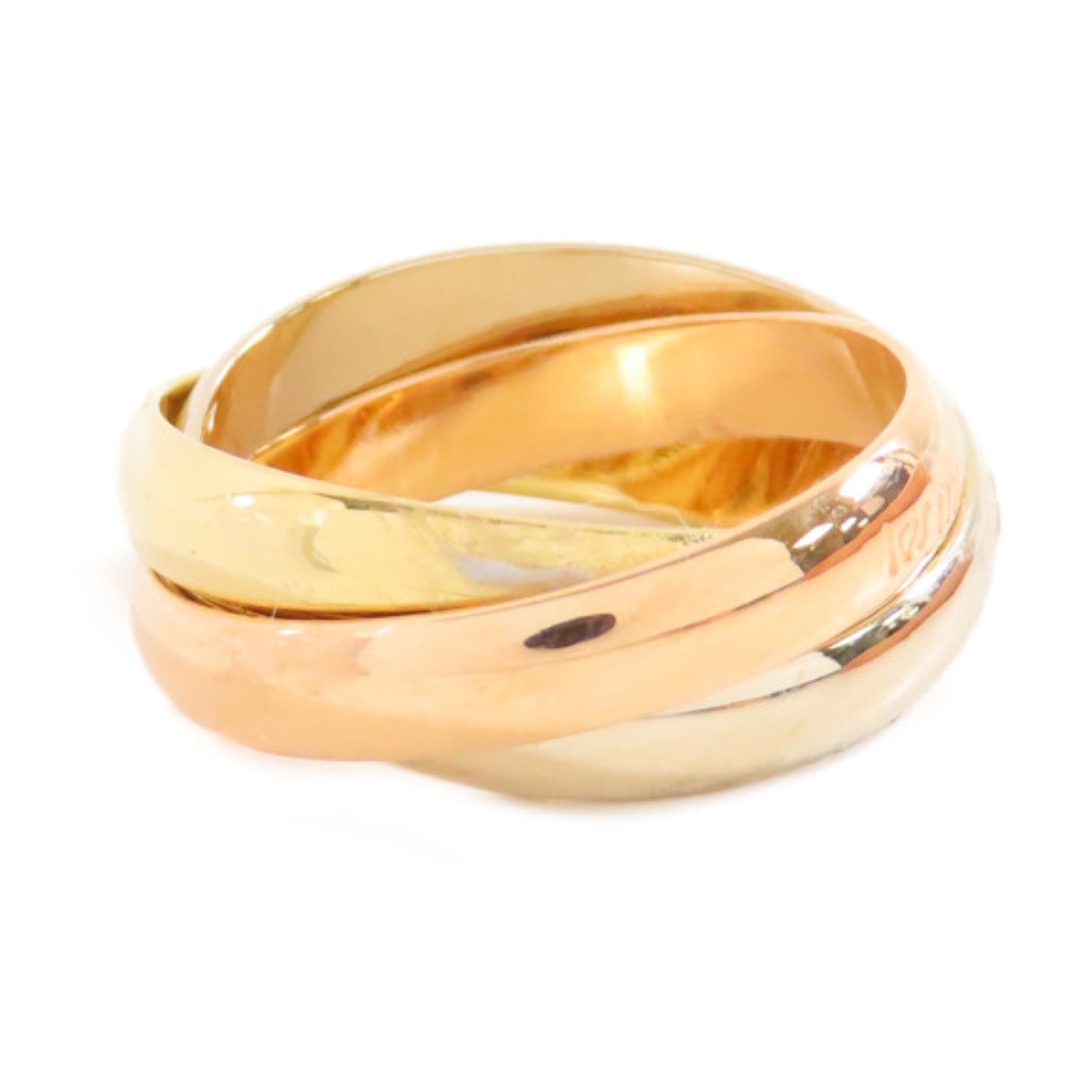CARTIER 18K黃金/白金/玫瑰金Trinity Ring戒指US#5.5/Cartier#51