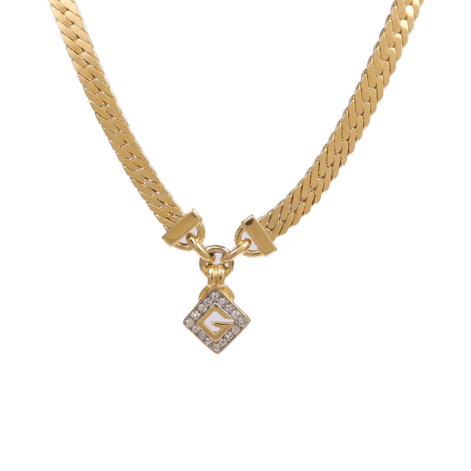 GIVENCHY 金屬/水晶Logo Crystal Necklace項鍊