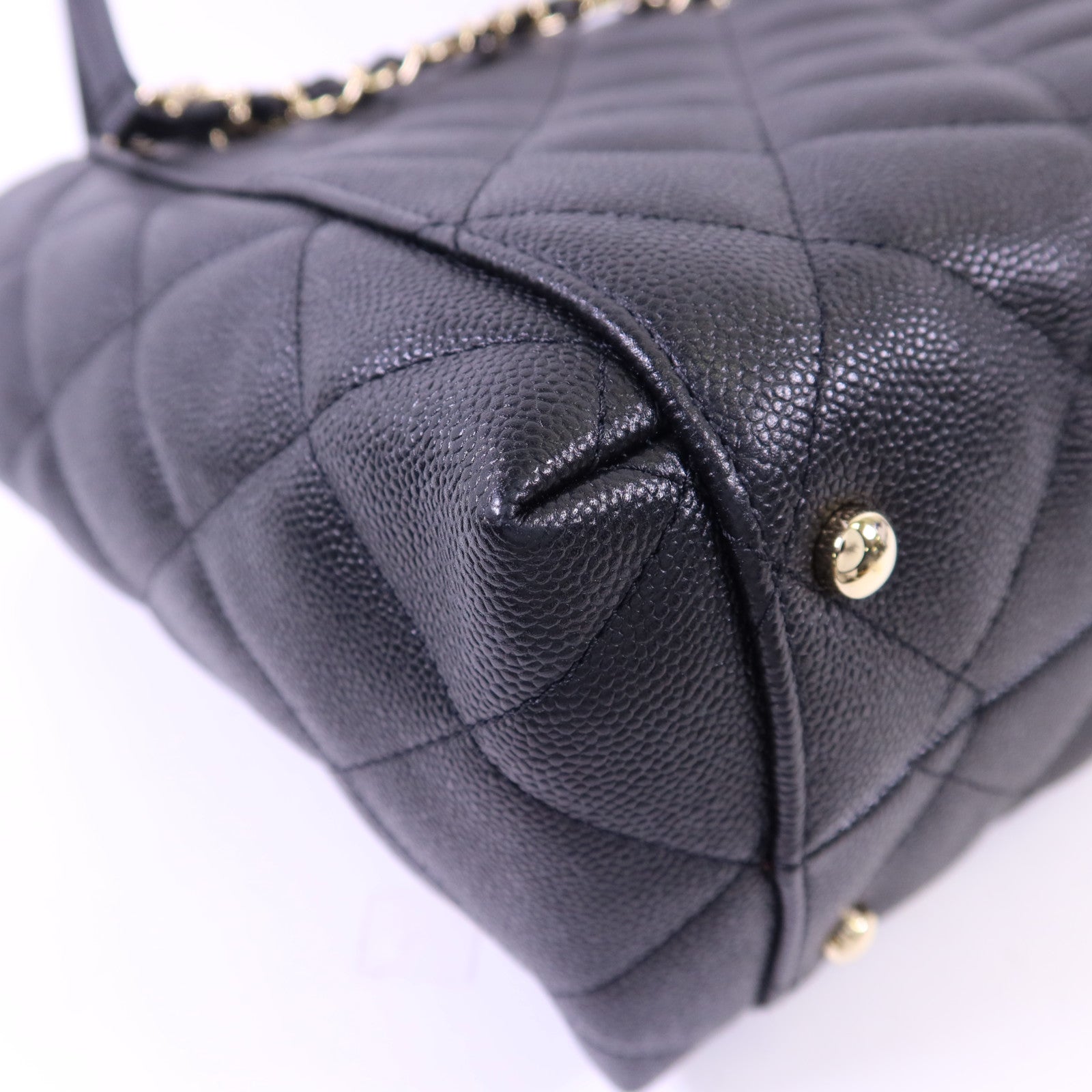 CHANEL 牛皮皮革Shoulder Tote金扣鏈帶肩背袋