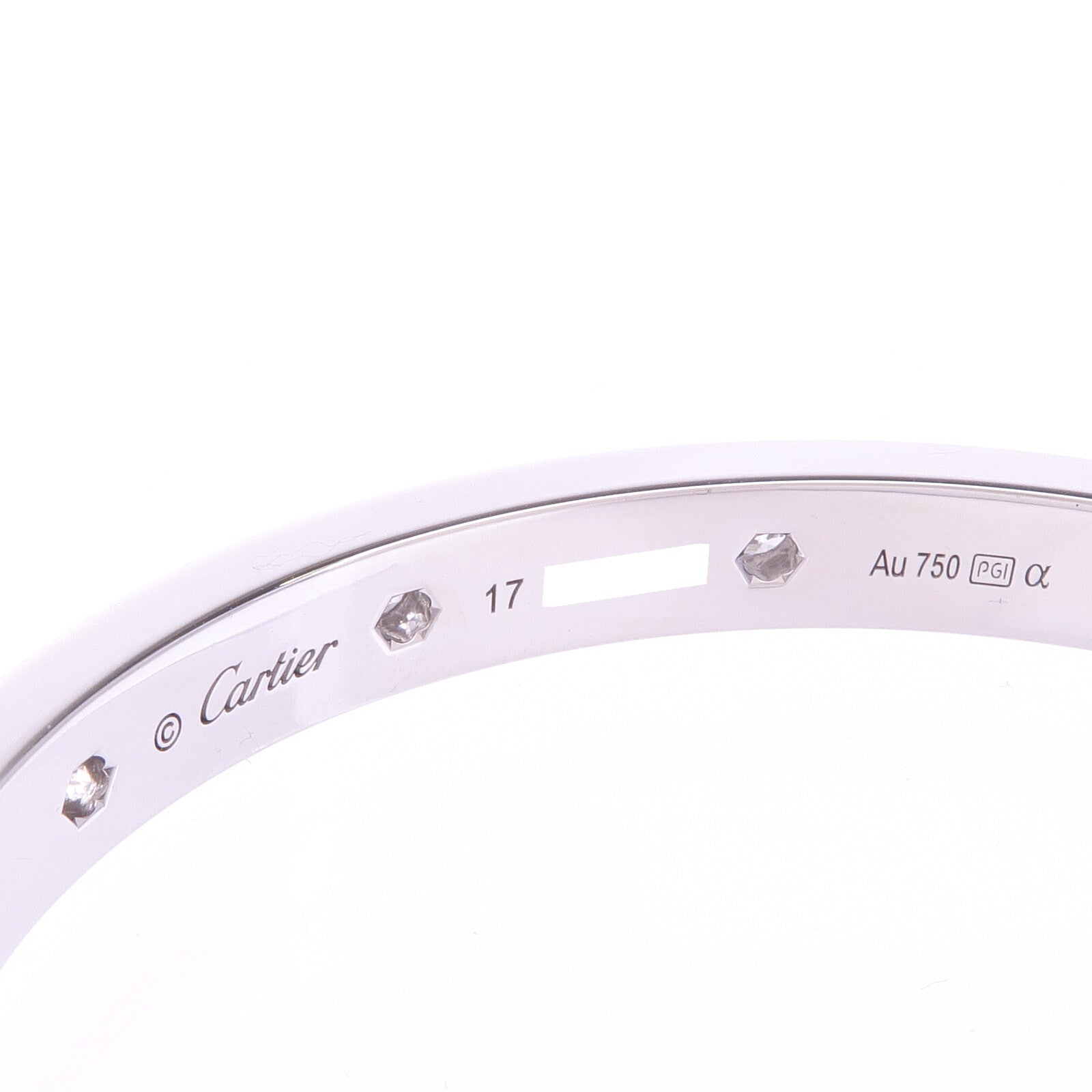 CARTIER 18K白金Love Bracelet Full Diamonds鑽石手鐲Cartier#17