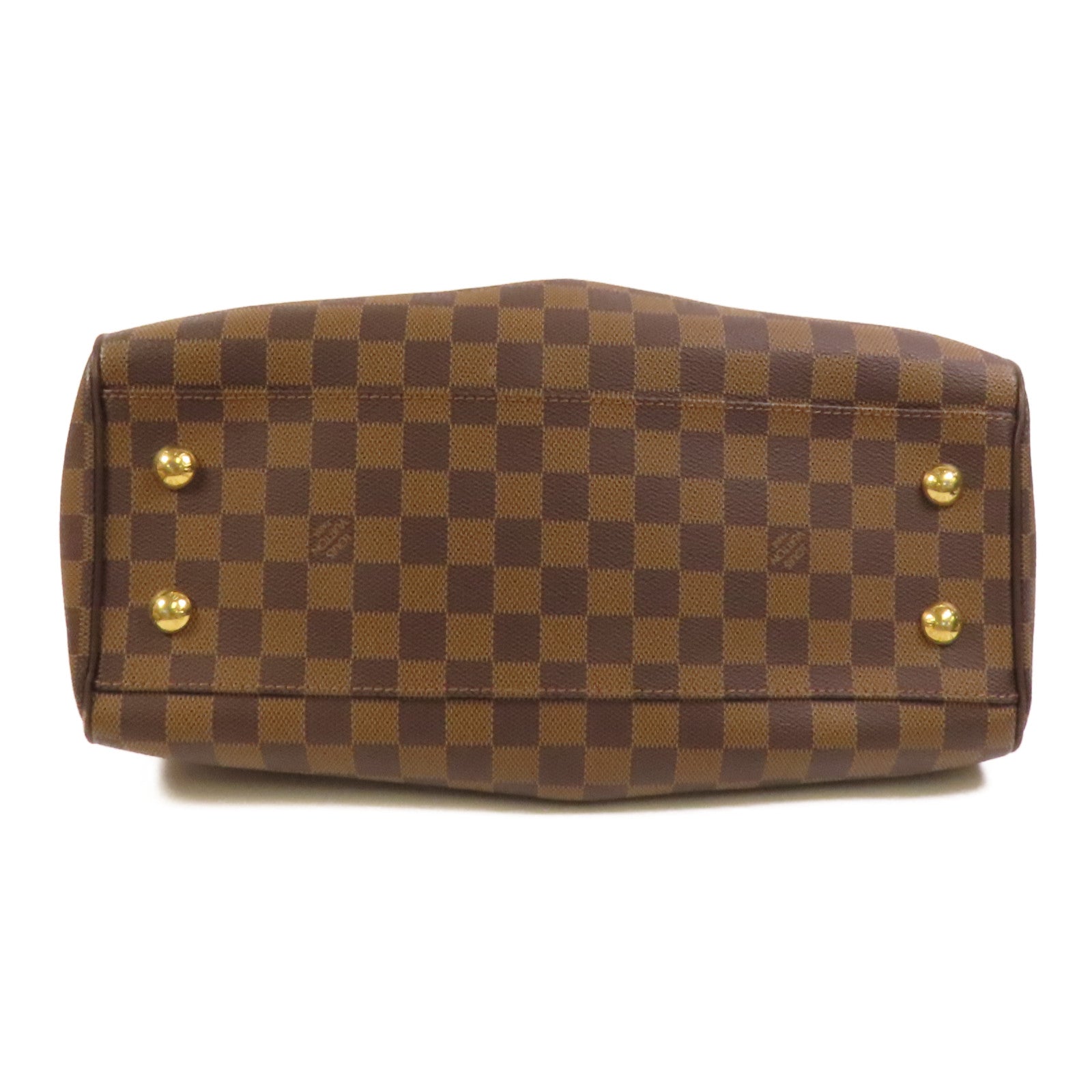 LOUIS VUITTON Damier Trevi金扣手挽肩背兩用袋棕色