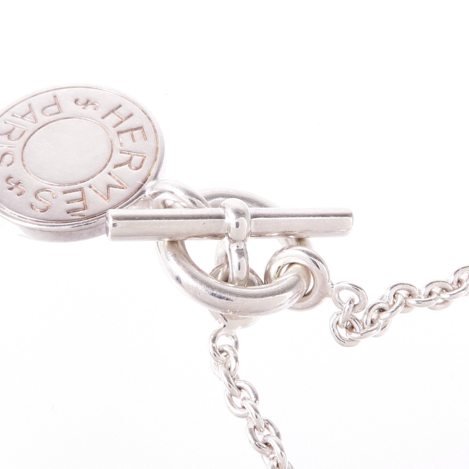 HERMES Amulettes Ex-Libris Pendant Necklace 925 Sterling Silver